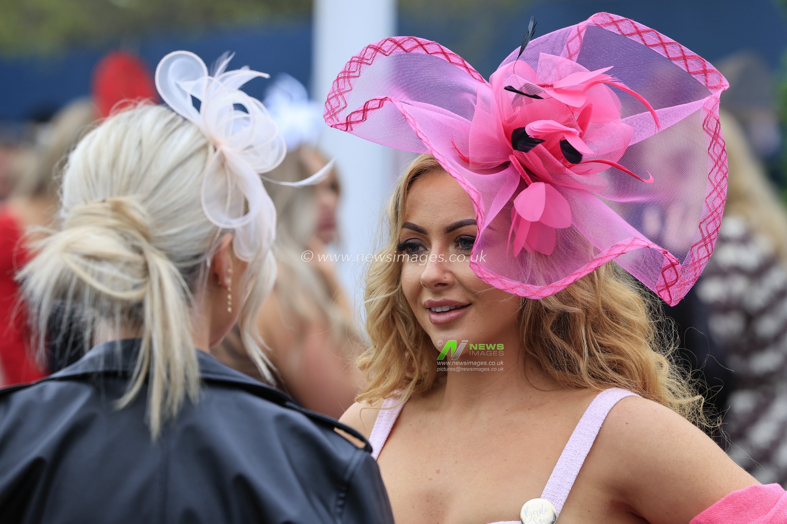 Ladies dressed up for Ladies Day during the Randox Grand National festival 2023 Ladies Day at Aintree Racecourse, Liverpool, United Kingdom, 14th April 2023

(Photo by Conor Molloy/News Images)