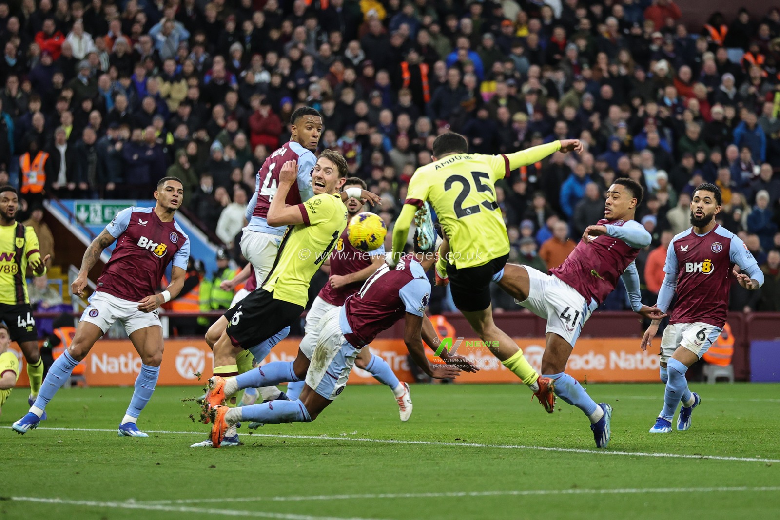 Zeki Amdouni of Burnley scores to make it 1-1 during the Premier League match Aston Villa vs Burnley at Villa Park, Birmingham, United Kingdom, 30th December 2023

(Photo by Mark Cosgrove/News Images)