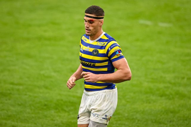 Sam Stone of Warrington Wolves during the Betfred Super League round 25 match Hull FC vs Warrington Wolves at MKM Stadium, Hull, United Kingdom on 29 August 2026

(Photo by Alfie Cosgrove/News Images)