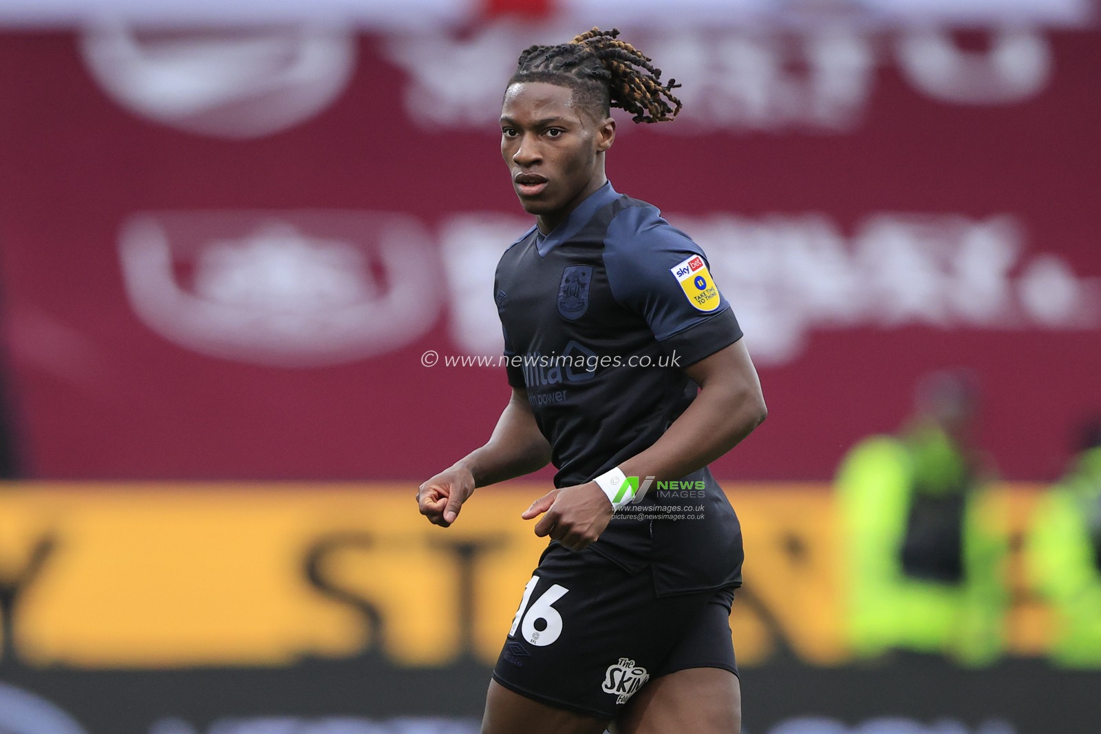 Joseph Hungbo #16 of Huddersfield Town during the  Sky Bet Championship match Burnley vs Huddersfield Town at Turf Moor, Burnley, United Kingdom, 25th February 2023

(Photo by Conor Molloy/News Images)