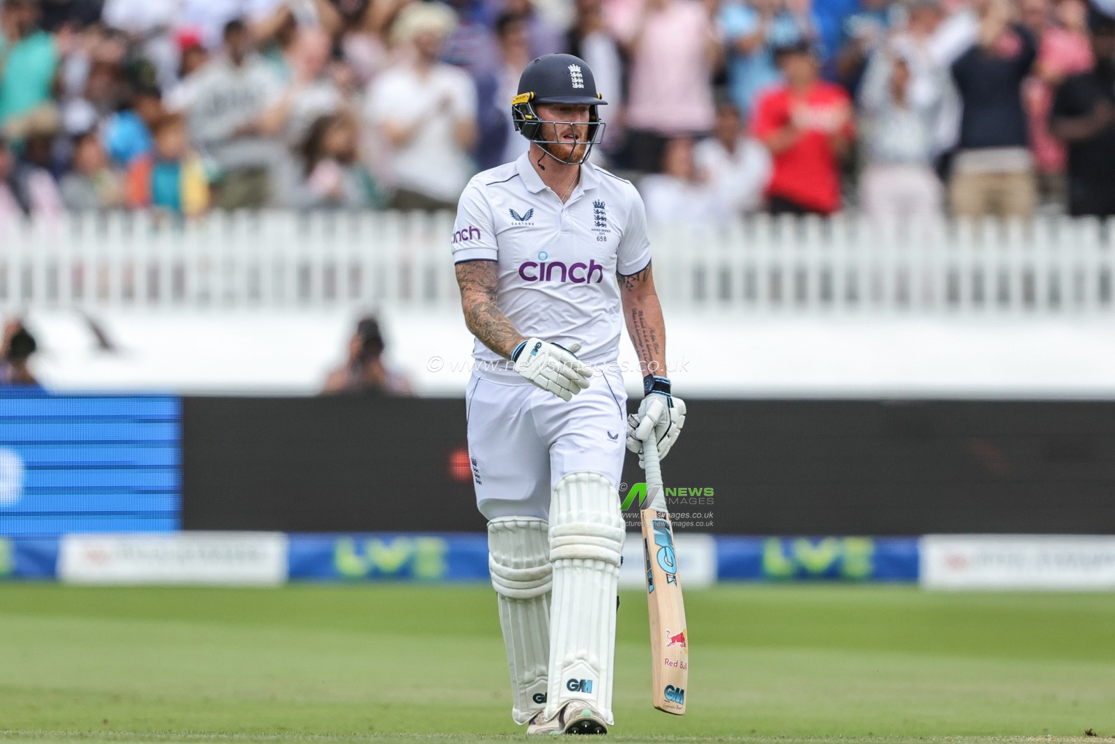 Ben Stokes of England  celebrates his century and a half (150) during the LV= Insurance Ashes Test Series Second Test Day 5 England v Australia at Lords, London, United Kingdom, 2nd July 2023

(Photo by Mark Cosgrove/News Images)