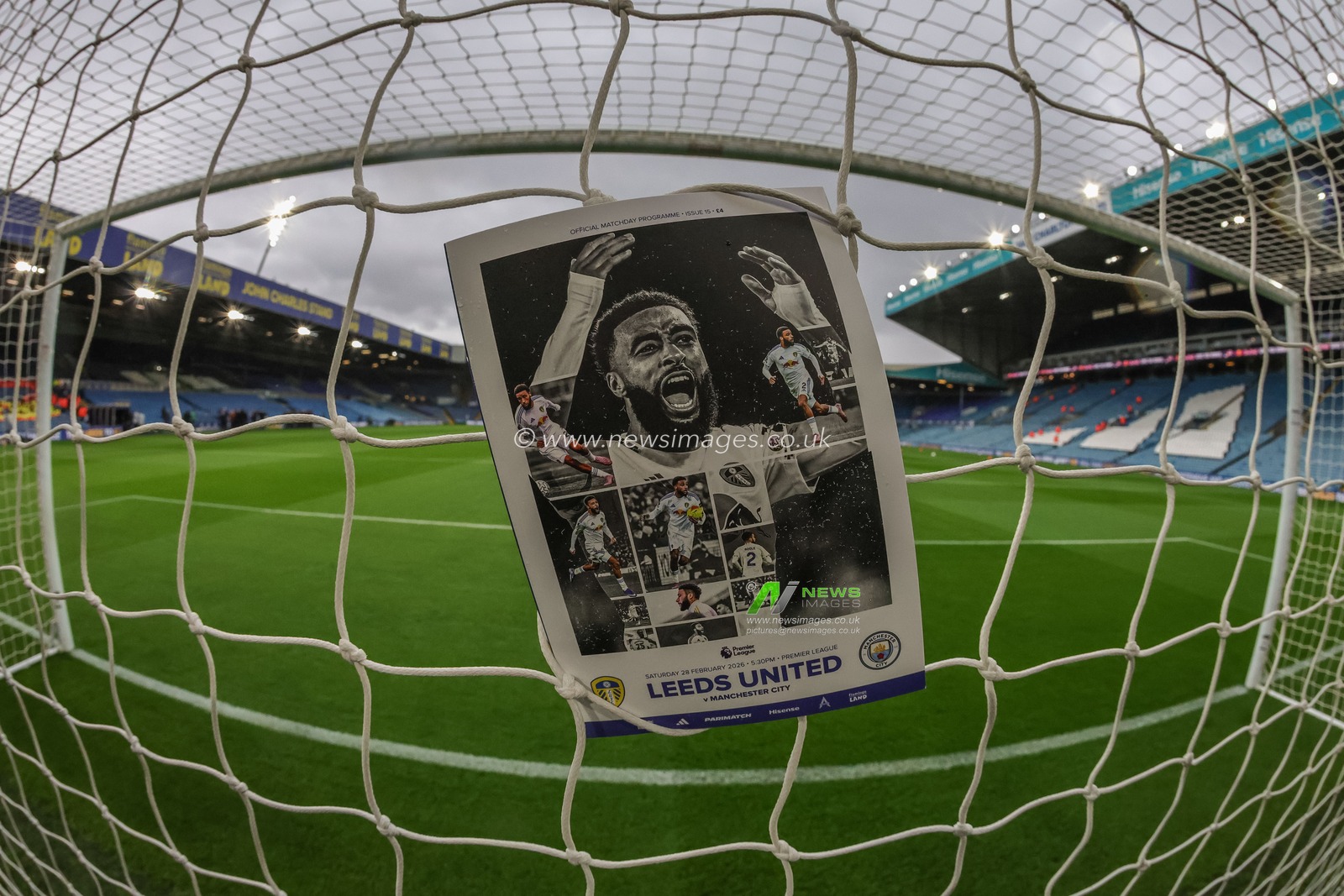Jayden Bogle of Leeds United on the front cover of todays matchday program during the Premier League match Leeds United vs Manchester City at Elland Road, Leeds, United Kingdom on 28 February 2026

(Photo by Mark Cosgrove/News Images)