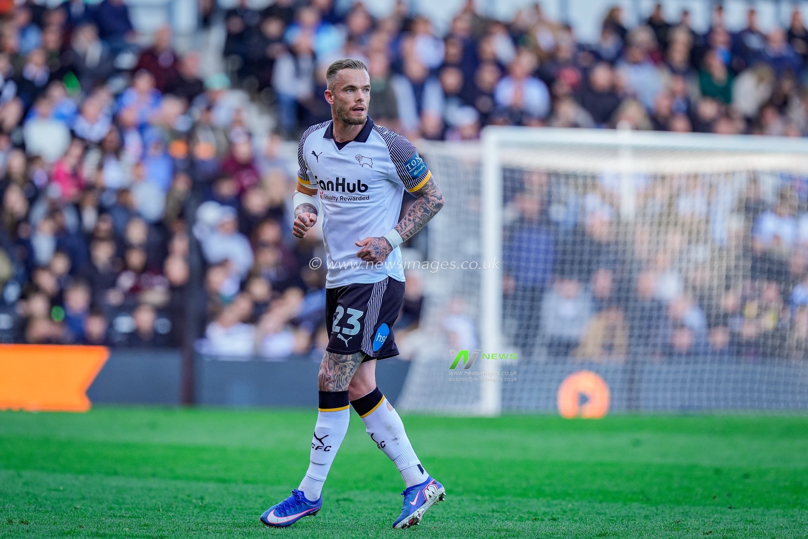 Joe Ward of Derby County during the Sky Bet Championship match Derby County vs Stoke City at Pride Park Stadium, Derby, United Kingdom on 06 April 2026

(Photo by Maynard Manyowa/News Images)