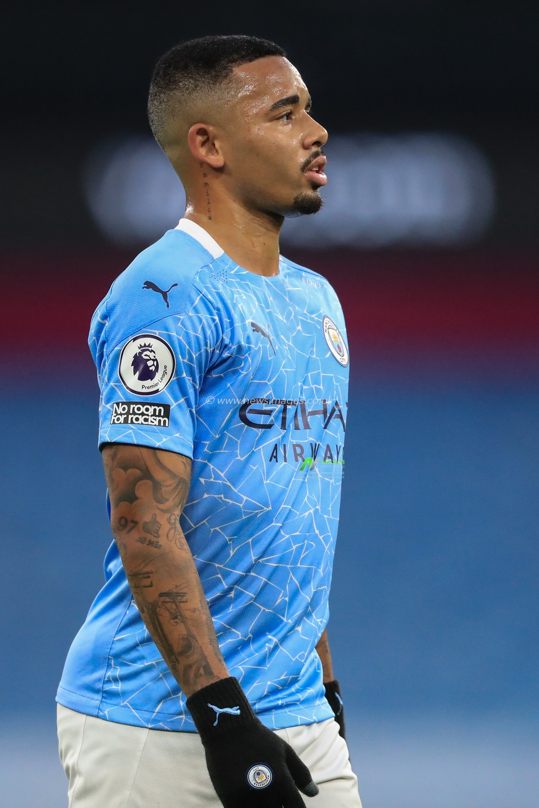 Gabriel Jesus #9 of Manchester City during the game