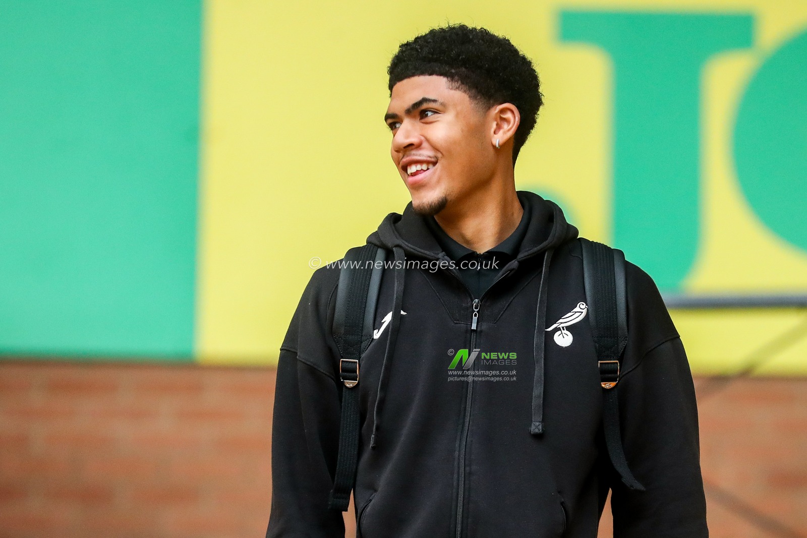 Lucien Mahovo of Norwich City arrives at Carrow Road prior to the Sky Bet Championship match Norwich City vs Derby County at Carrow Road, Norwich, United Kingdom, 8th February 2025

(Photo by Izzy Poles/News Images)