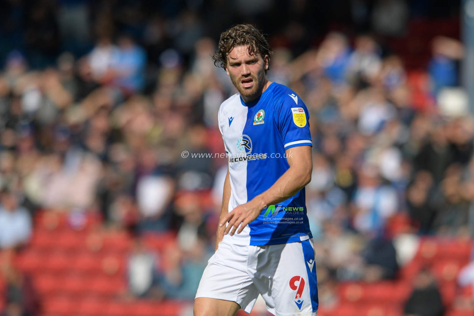 Sam Gallagher #9 of Blackburn Rovers in action during the game