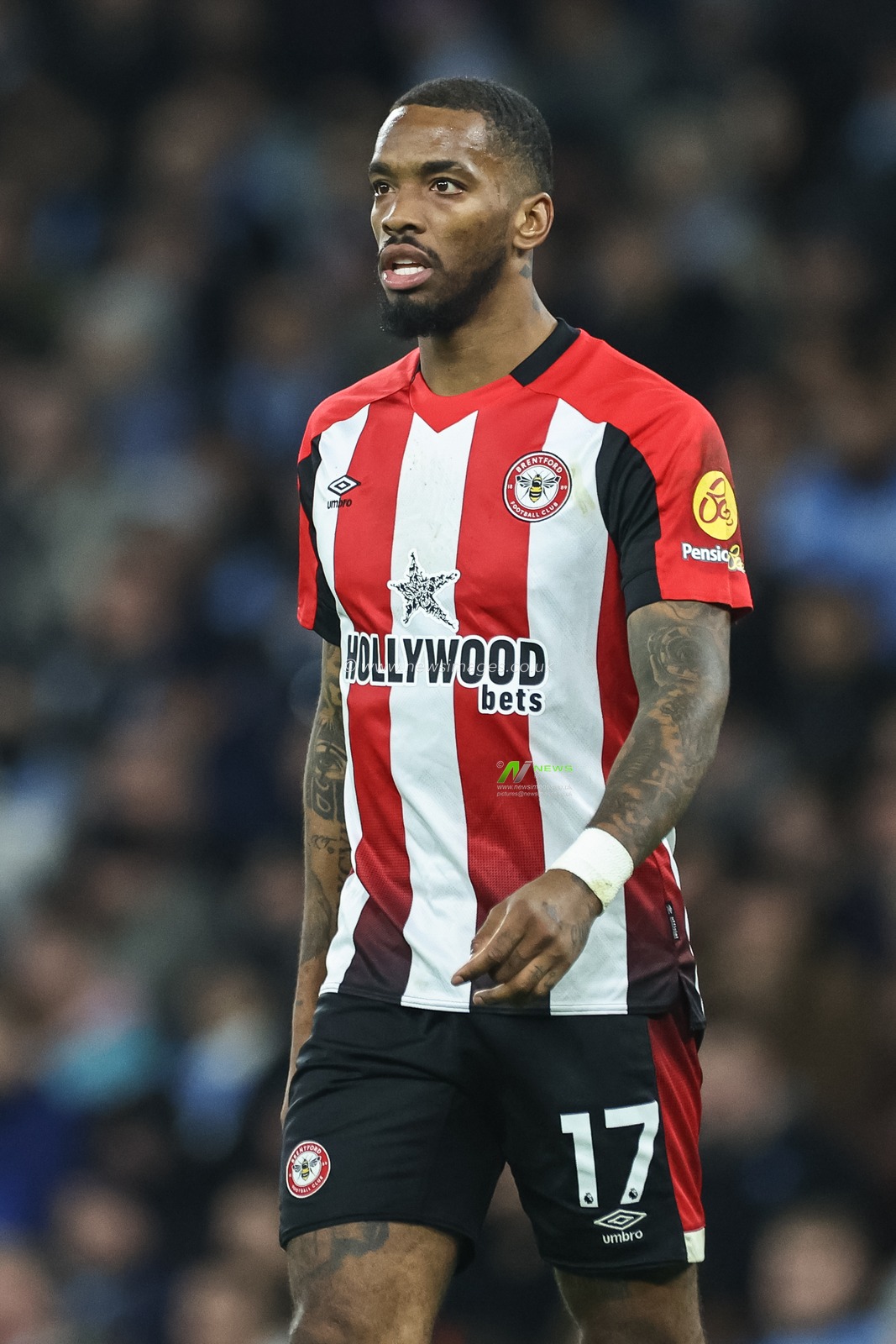 Ivan Toney of Brentford during the Premier League match Manchester City vs Brentford at Etihad Stadium, Manchester, United Kingdom, 20th February 2024

(Photo by Mark Cosgrove/News Images)