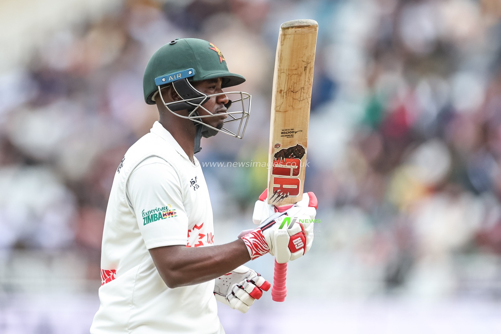 Wessly Madhevere of Zimbabwe leaves the field pf play after been caught out by Harry Brook of England during the Rothesay Test Match Day 3 England vs Zimbabwe at Trent Bridge, Nottingham, United Kingdom, 24th May 2025

(Photo by Mark Cosgrove/News Images)
