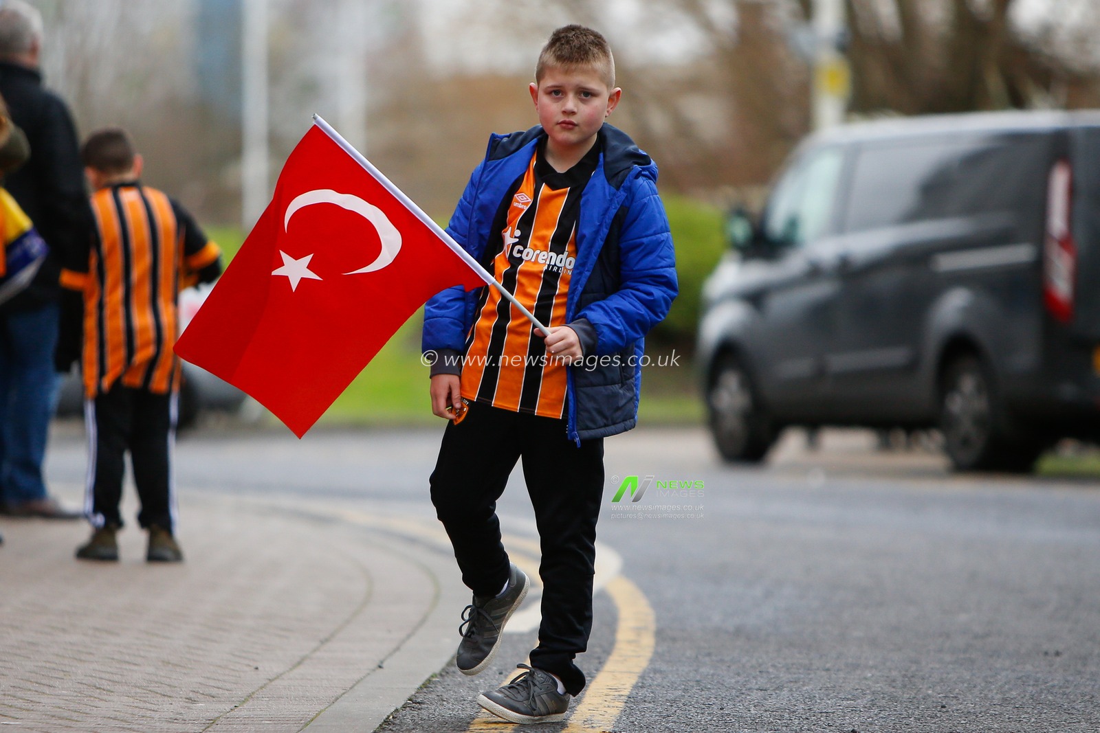 A Hull fan with a Turkish flag before the Sky Bet Championship match Hull City vs Preston North End at MKM Stadium, Hull, United Kingdom, 18th February 2023

(Photo by Ben Early/News Images)