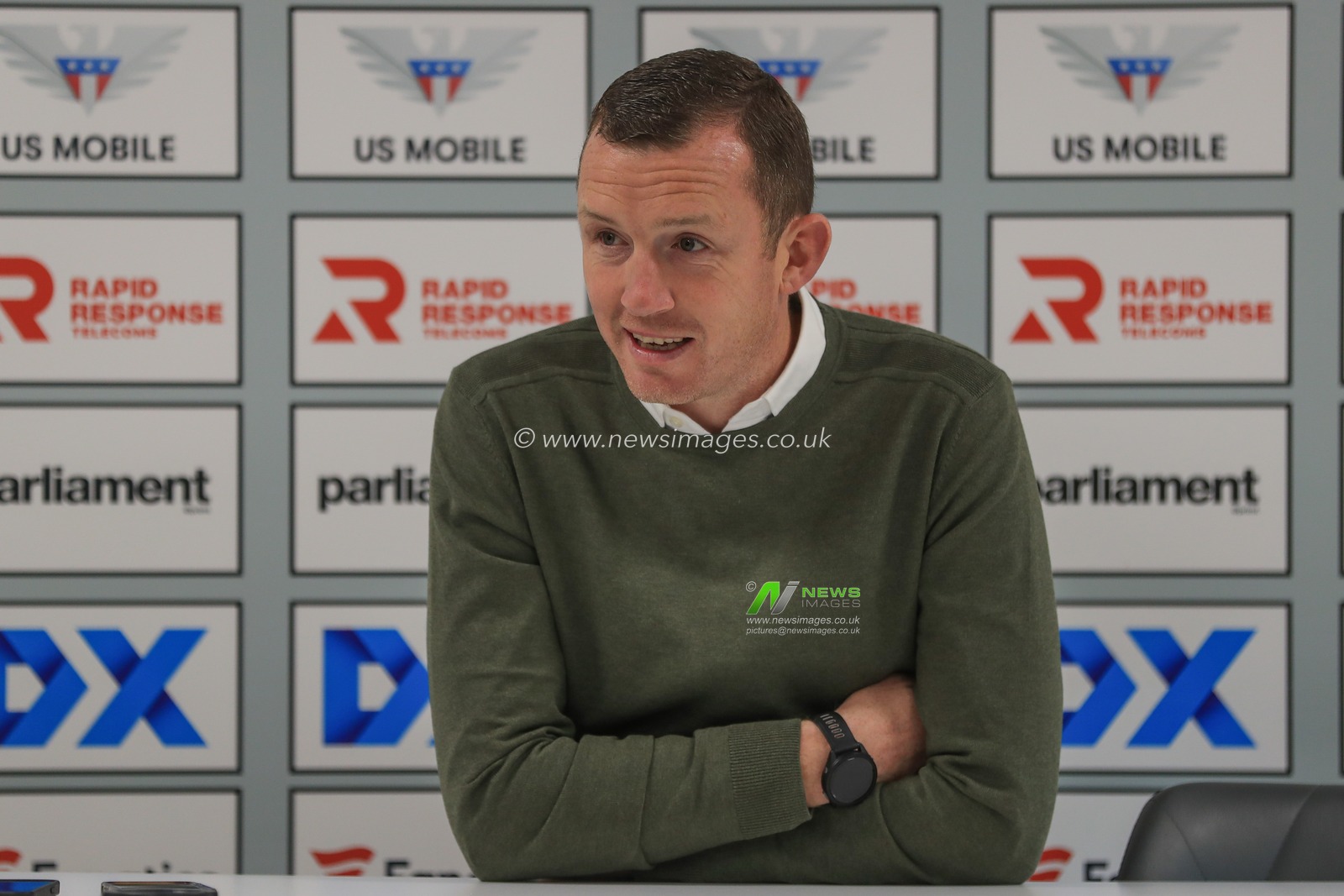 Neill Collins Head coach of Barnsley speaks in the post match press conference during the Sky Bet League 1 match Barnsley vs Shrewsbury Town at Oakwell, Barnsley, United Kingdom, 24th October 2023

(Photo by Alfie Cosgrove/News Images)