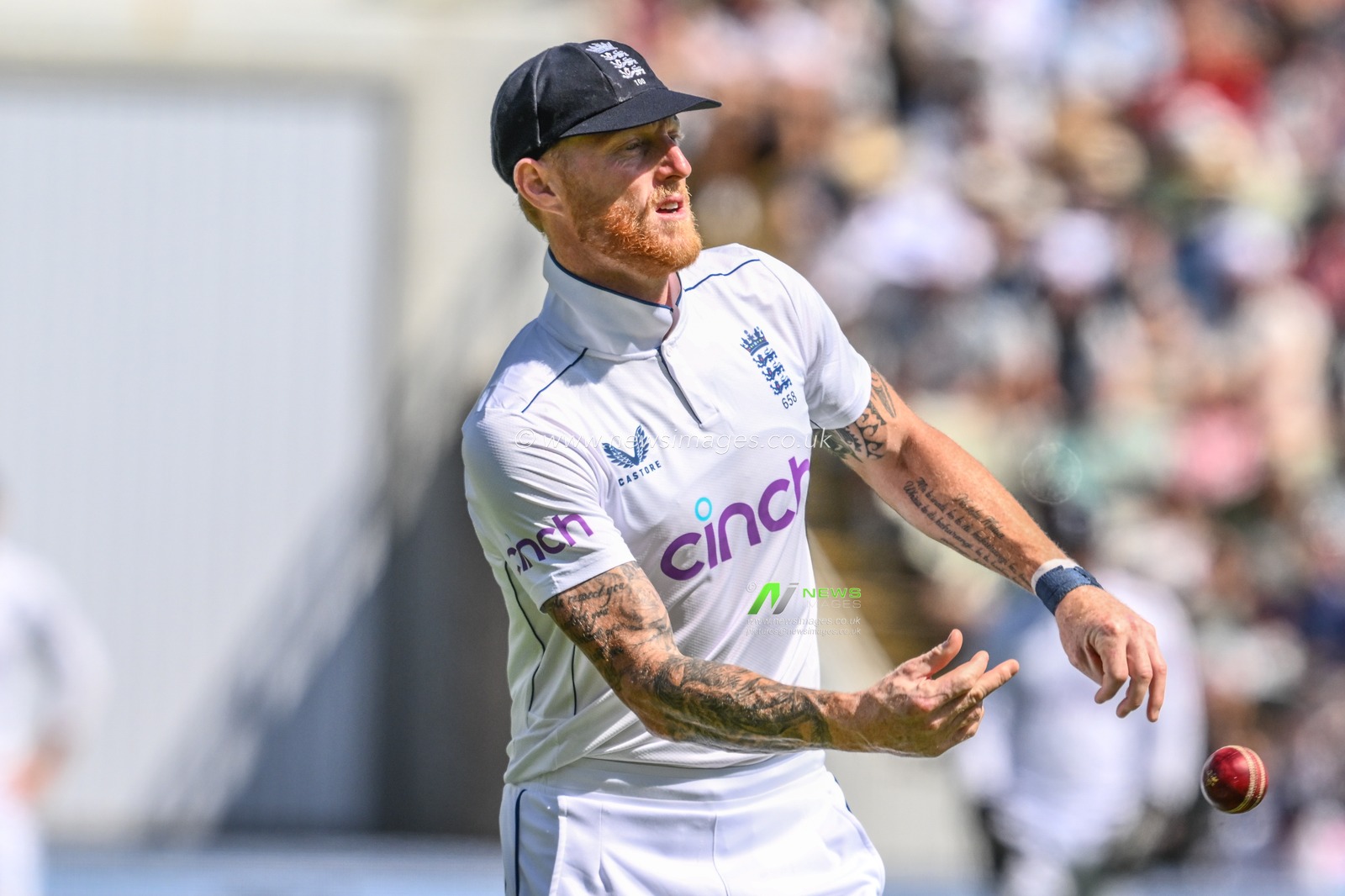 Ben Stokes of England passes the ball to Mark Wood of England during the 3rd Rothesay Test Match Day 3 England vs West Indies at Edgbaston, Birmingham, United Kingdom, 28th July 2024

(Photo by Craig Thomas/News Images)