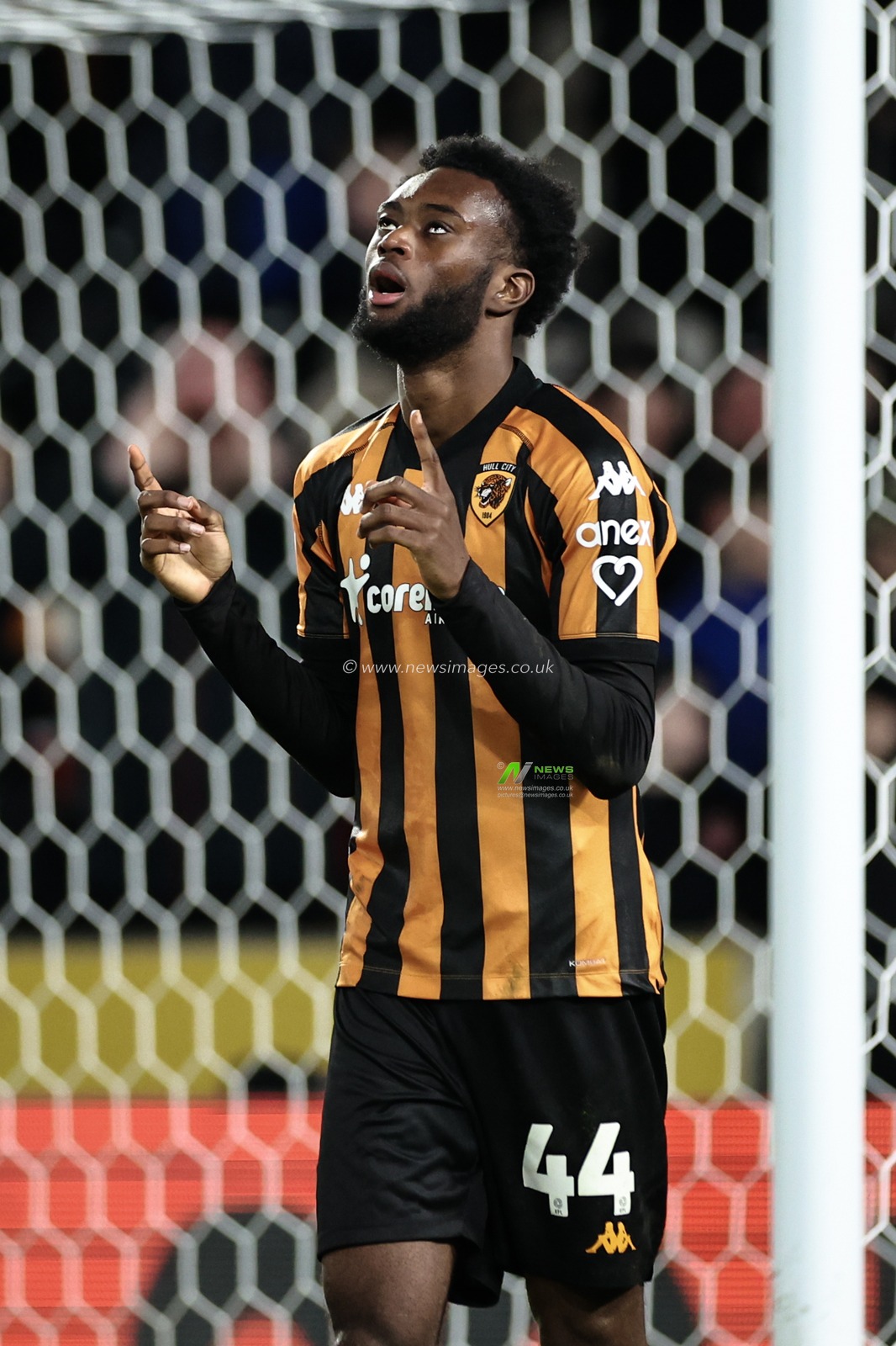 Abu Kamara of Hull City celebrates his goal to make it 2-0 during the Sky Bet Championship match Hull City vs Plymouth Argyle at MKM Stadium, Hull, United Kingdom, 4th March 2025

(Photo by Mark Cosgrove/News Images)