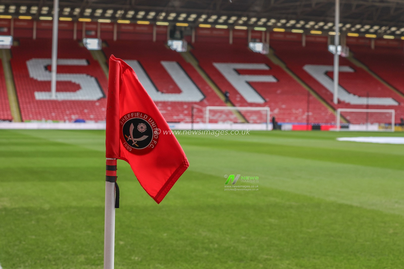 The corner flag at Bramall Lane  during the Premier League match Sheffield United vs West Ham United at Bramall Lane, Sheffield, United Kingdom, 21st January 2024

(Photo by Mark Cosgrove/News Images)