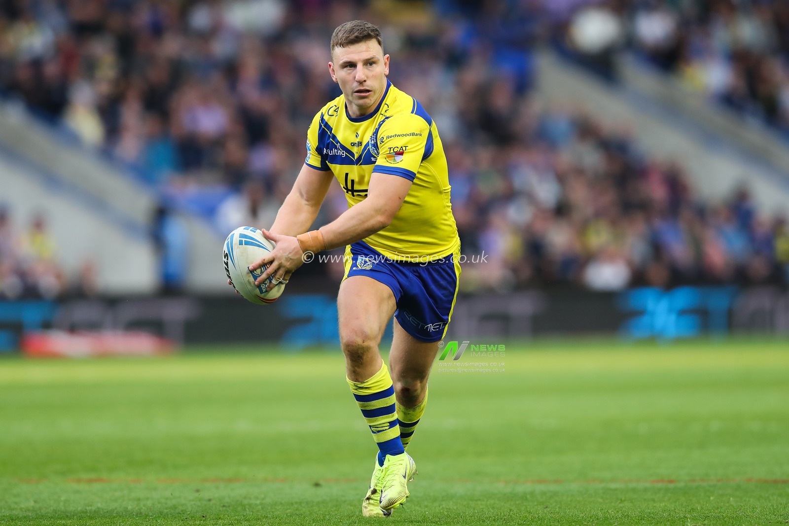George Williams of Warrington Wolves in action during the Betfred Super League Round 7 match Warrington Wolves vs Hull FC at Halliwell Jones Stadium, Warrington, United Kingdom, 12th April 2025

(Photo by Gareth Evans/News Images)
