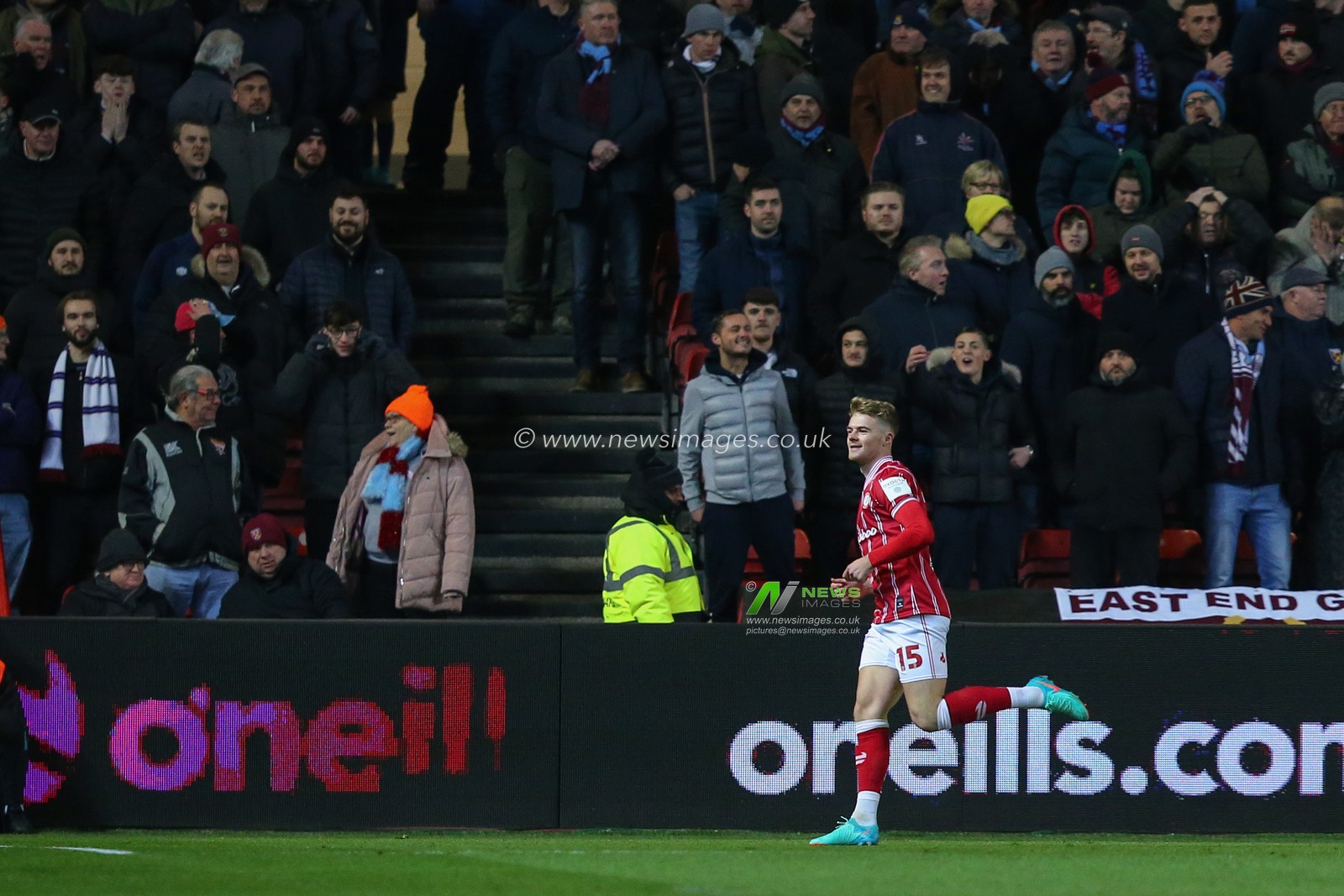 Tommy Conway of Bristol City celebrates his goal to make it 1-0 during the Emirates FA Cup Third Round Replay match Bristol City vs West Ham United at Ashton Gate, Bristol, United Kingdom, 16th January 2024

(Photo by Gareth Evans/News Images)