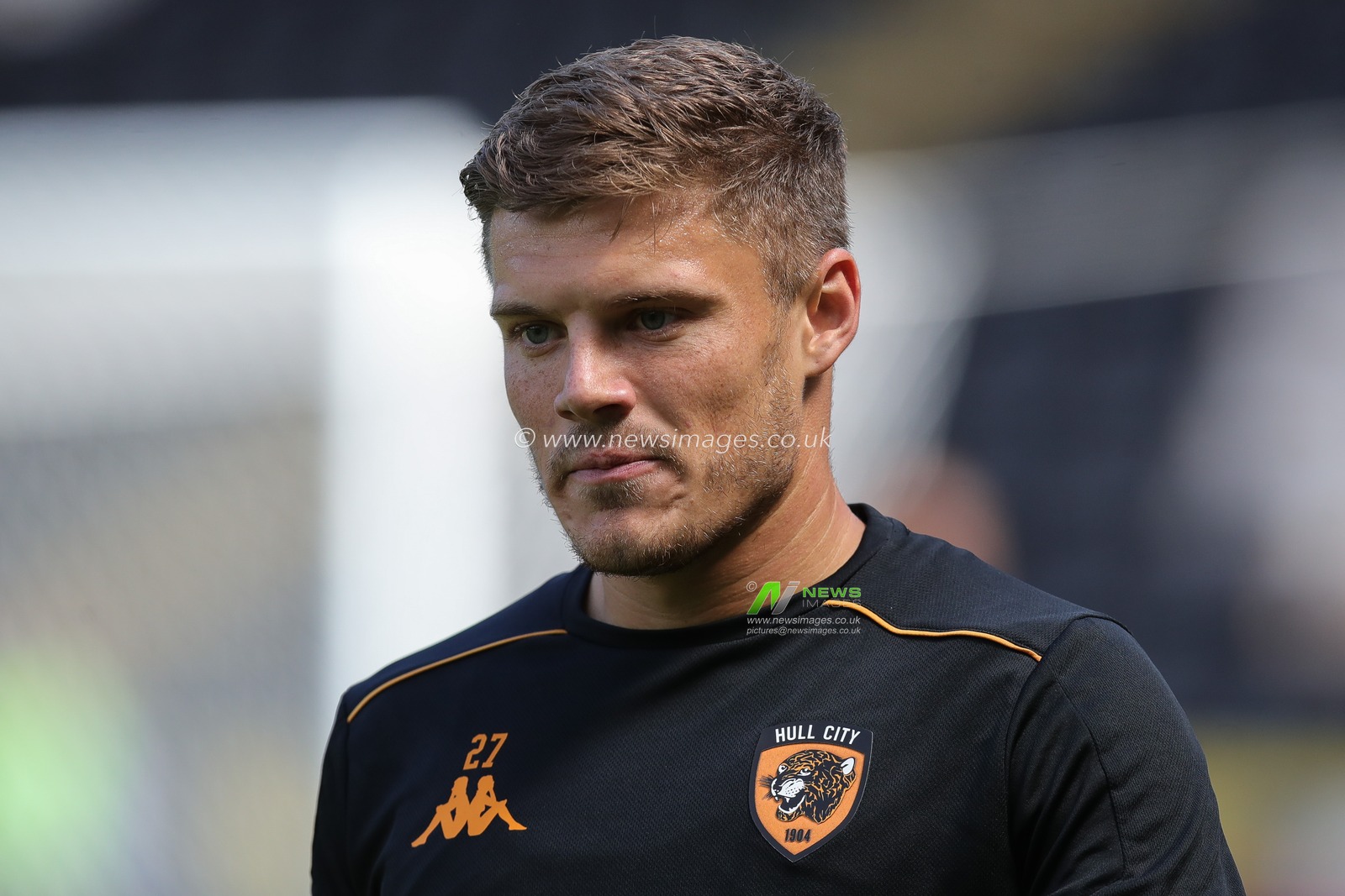 Regan Slater #27 of Hull City during the pre match warm up ahead of the Pre-season friendly match Hull City vs Nantes at MKM Stadium, Hull, United Kingdom, 29th July 2023

(Photo by James Heaton/News Images)