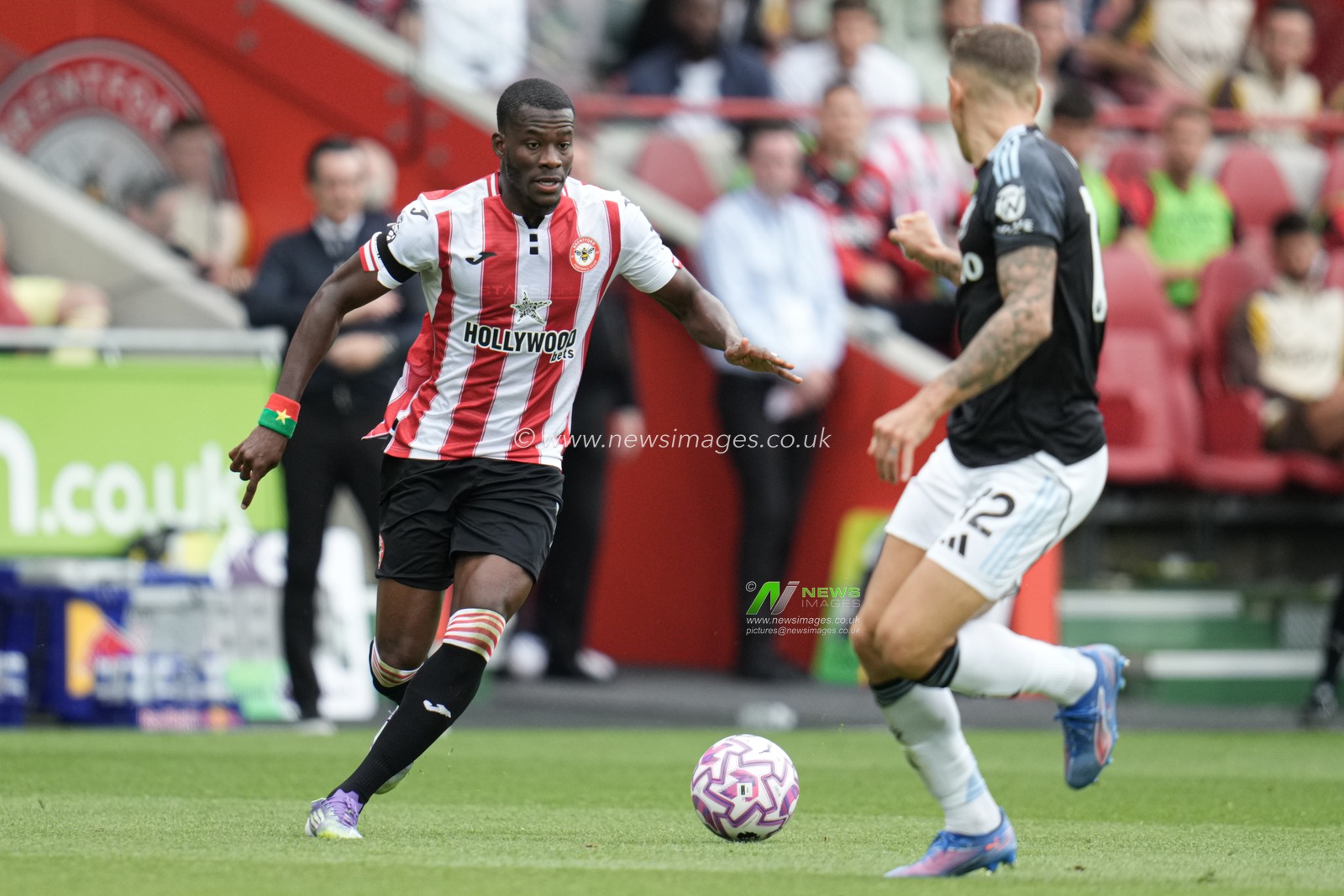 Dango Ouattara of Brentford on the ball during the Premier League match Brentford vs Aston Villa at The Gtech Community Stadium, London, United Kingdom, 23rd August 2025

(Photo by Harvey Murphy/News Images)