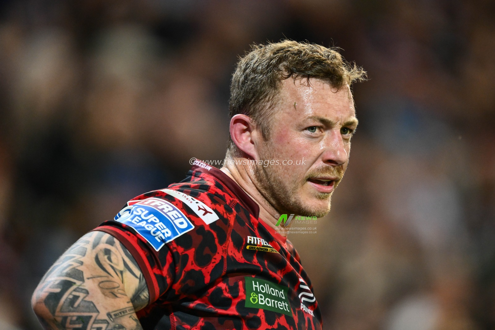 Josh Charnley of Leigh Leopards during the Betfred Super League Round 11 match Leigh Leopards vs Salford Red Devils at Leigh Sports Village, Leigh, United Kingdom, 10th May 2024

(Photo by Craig Thomas/News Images)