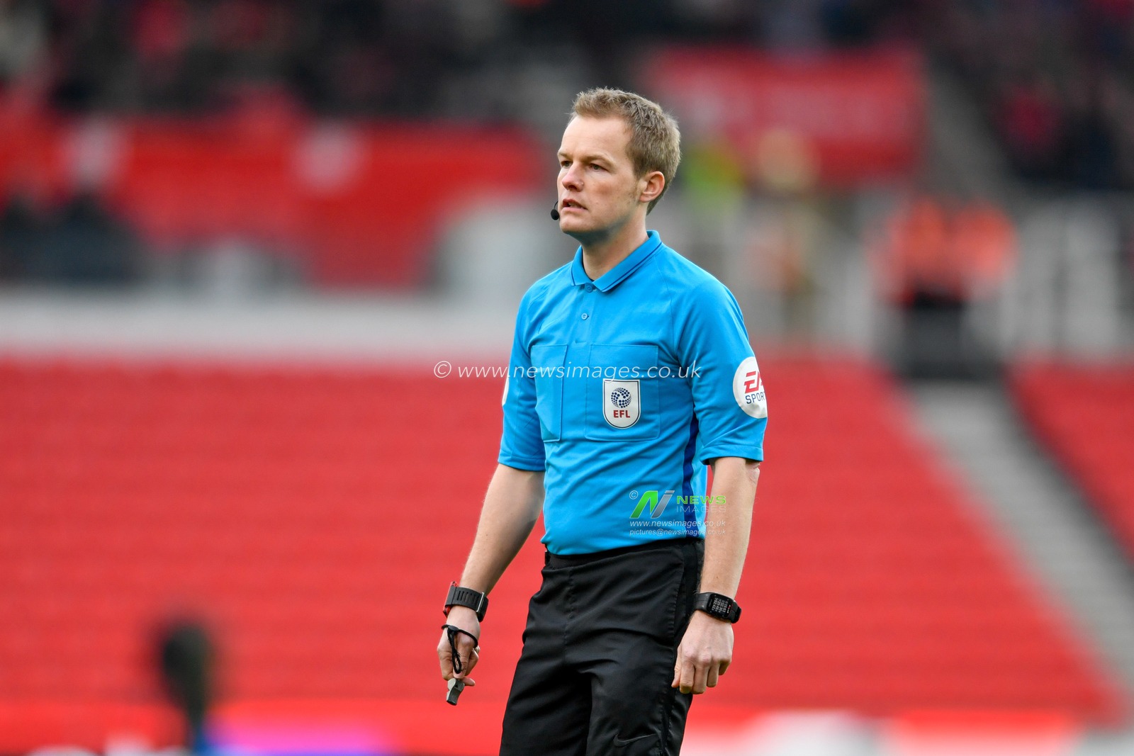 25th January 2020, Bet365 Stadium, Stoke-on-Trent, England; Sky Bet Championship, Stoke City v Swansea City : Referee Gavin Ward in action