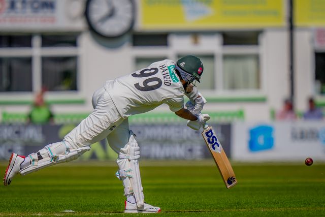 Haseeb Hameed of Nottinghamshire hits the ball off his legs during Leicestershire County Cricket Club vs Nottinghamshire County Cricket Club in Country Cricket Division One Day 1 at Grace Road, Leicester, United Kingdom on 01 May 2026

(Photo by Maynard Manyowa/News Images)
