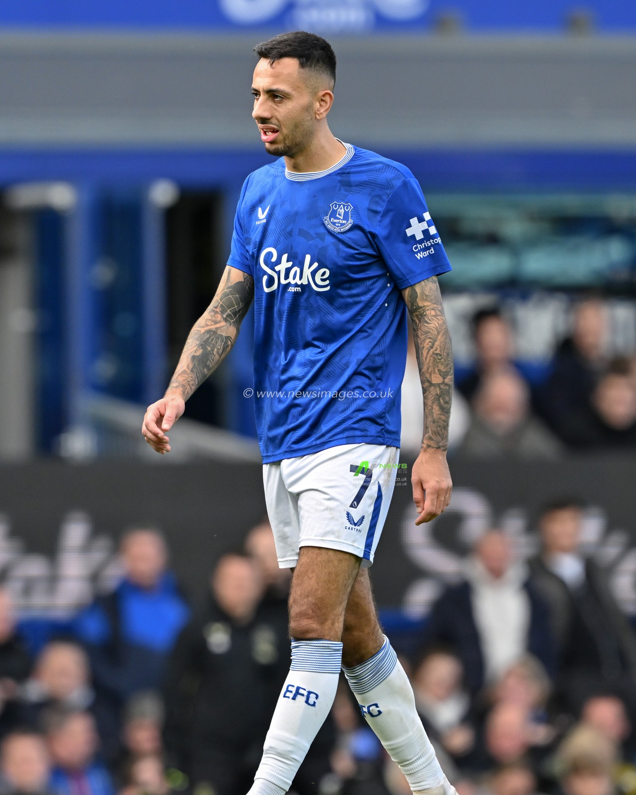 Dwight McNeil of Everton during the Premier League match Everton vs Crystal Palace at Goodison Park, Liverpool, United Kingdom, 28th September 2024

(Photo by Cody Froggatt/News Images)