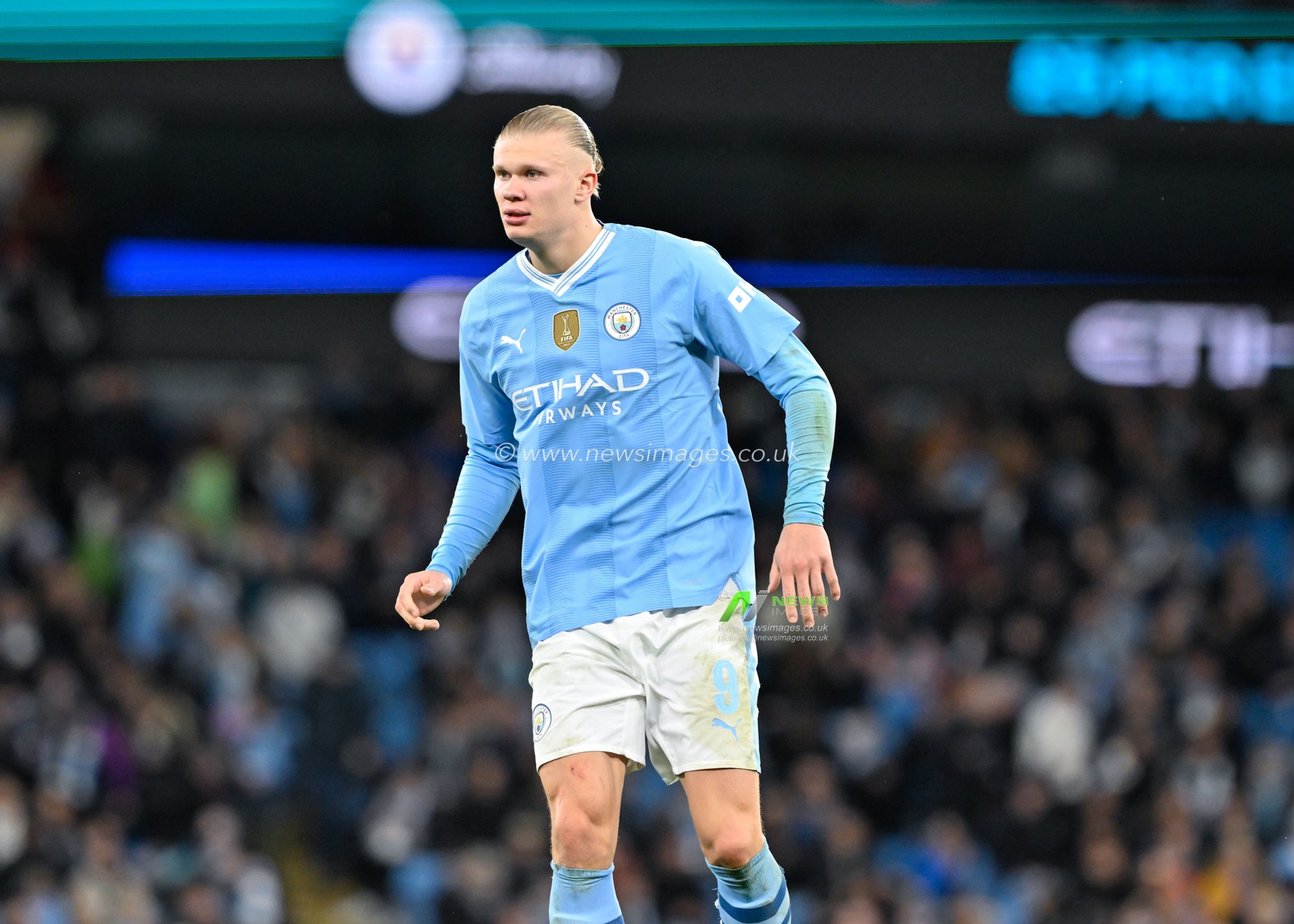 Erling Haaland of Manchester City, during the Emirates FA Cup Quarter- Final match Manchester City vs Newcastle United at Etihad Stadium, Manchester, United Kingdom, 16th March 2024

(Photo by Cody Froggatt/News Images)