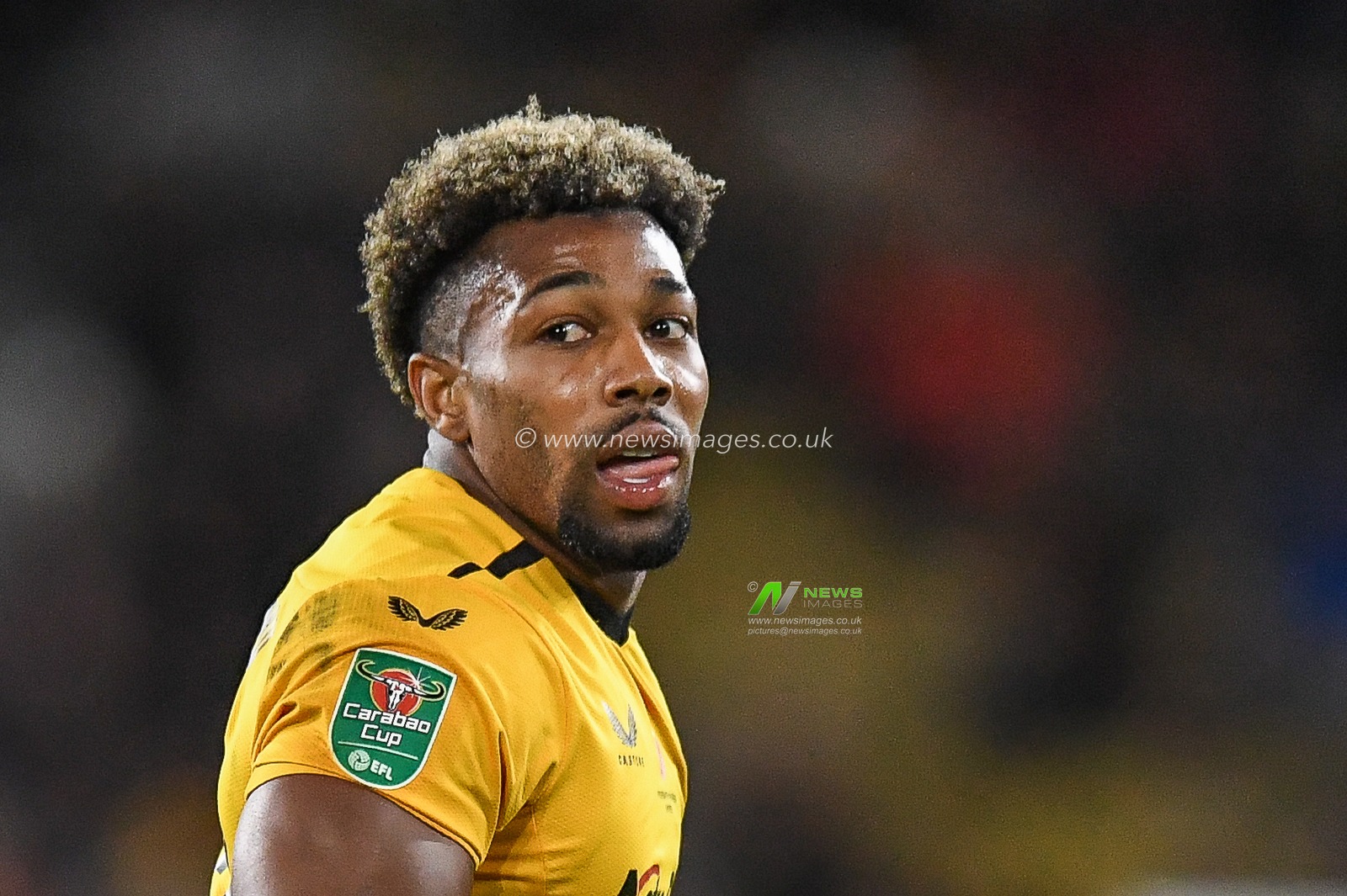 Adama TraorÃ© #37 of Wolverhampton Wanderers during the Carabao Cup match Wolverhampton Wanderers vs Leeds United at Molineux, Wolverhampton, United Kingdom, 9th November 2022

(Photo by Mike Jones/News Images)