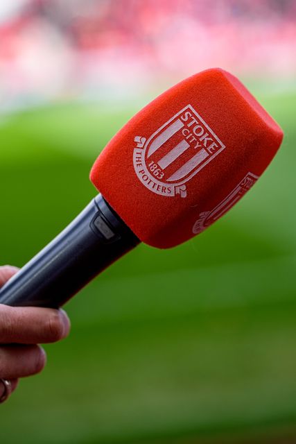 Stoke City microphone during the Sky Bet Championship match Stoke City vs Blackburn Rovers at Bet365 Stadium, Stoke On Trent, United Kingdom on 11 April 2026

(Photo by Maynard Manyowa/News Images)