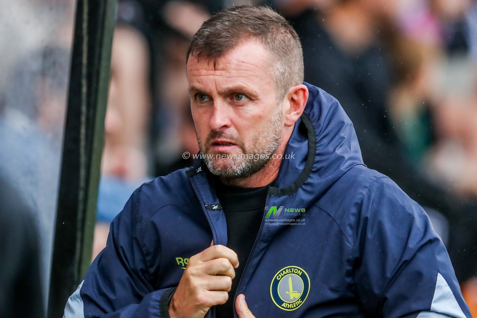 Nathan Jones of Charlton Athletic looks on prior to the Pre-season friendly match Cambridge United vs Charlton Athletic at Abbey Stadium, Cambridge, United Kingdom, 26th July 2025

(Photo by Izzy Poles/News Images)