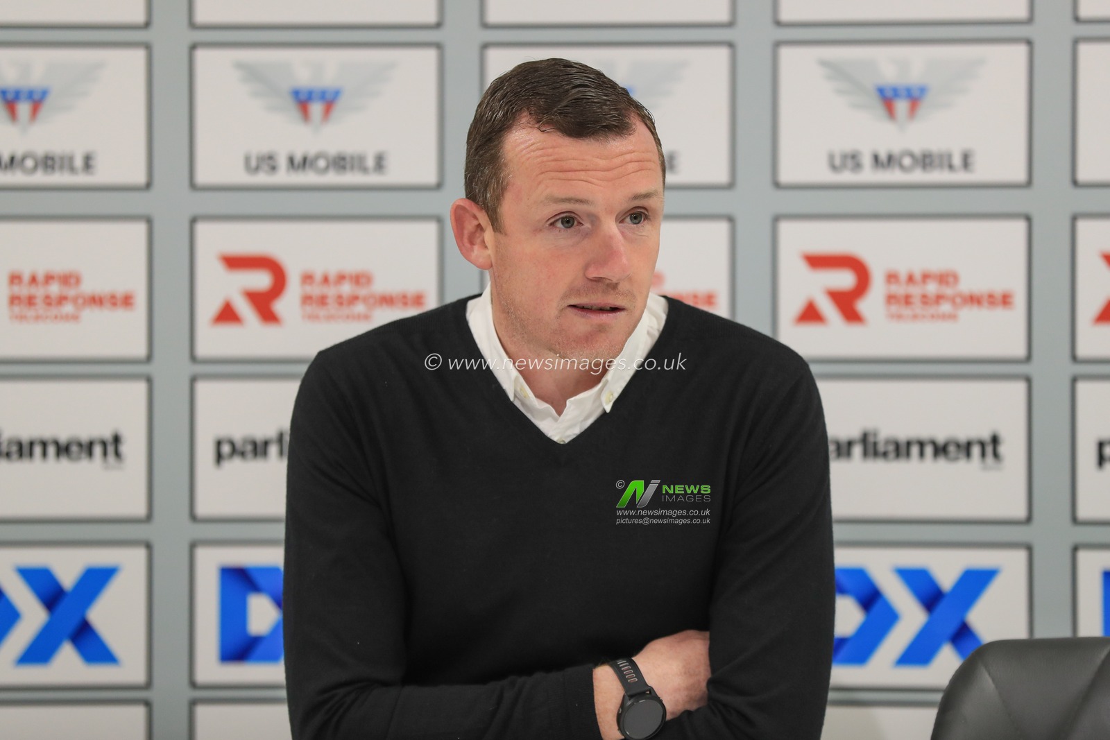 Neill Collins Head coach of Barnsley in the post match press conference during the Emirates FA Cup 1st Round match Barnsley vs Horsham FC at Oakwell, Barnsley, United Kingdom, 3rd November 2023

(Photo by Alfie Cosgrove/News Images)