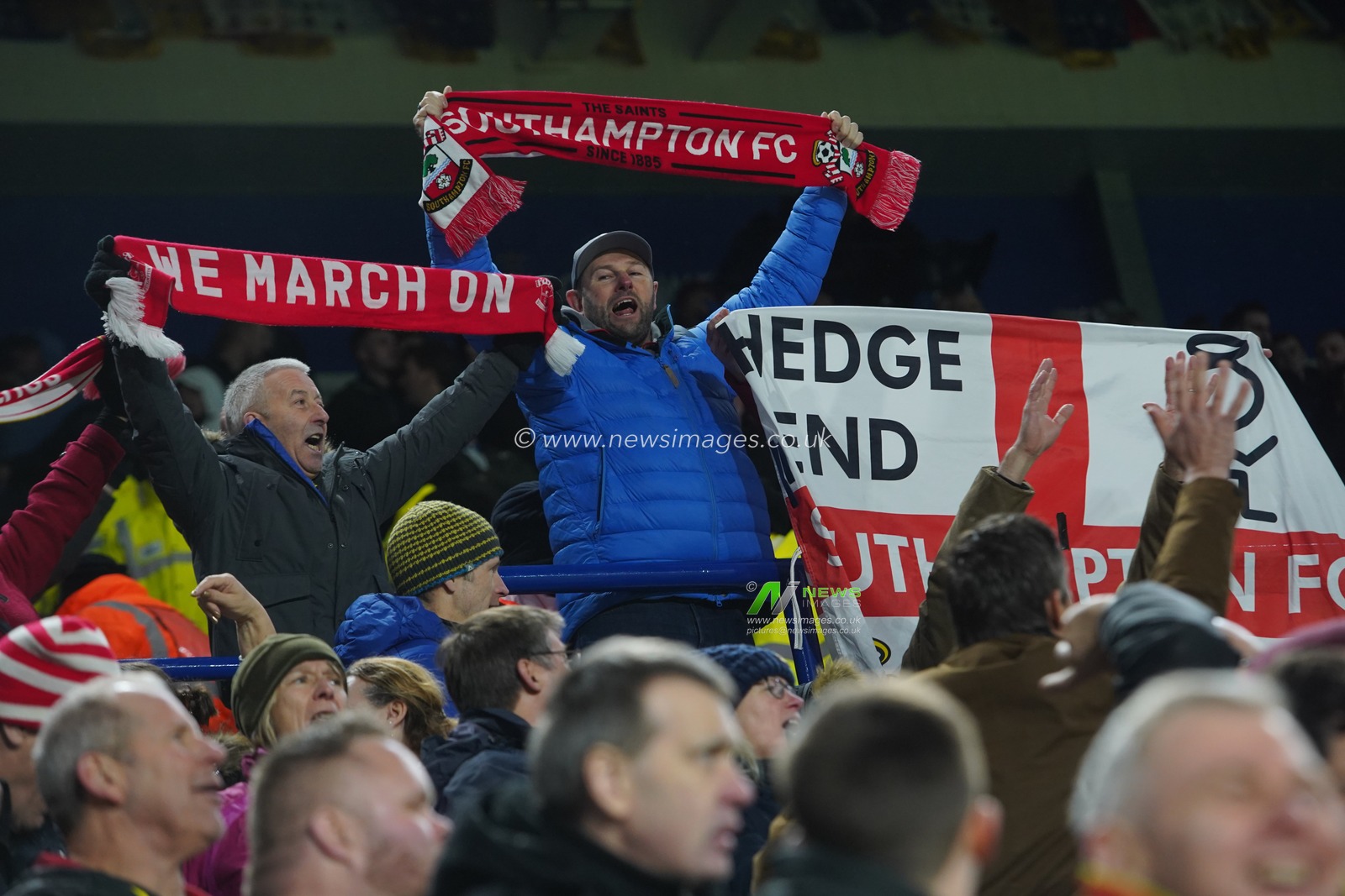 11th January 2020, King Power Stadium, Leicester, England; Premier League, Leicester City v Southampton : Southampton fans celebrate there teams win 

Credit: Kurt Fairhurst/News Images