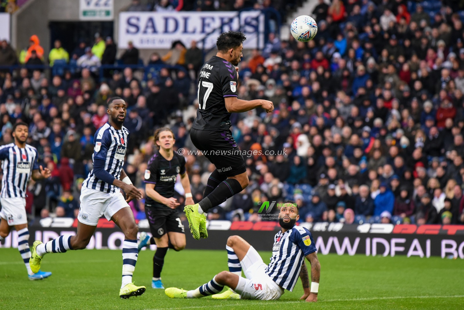 26th October 2019, The Hawthorns, West Bromwich, England; Sky Bet Championship, West Bromwich Albion v Charlton Athletic : Macauley Bonne (17) of Charlton Athletic scores a goal

Credit: Simon Whitehead/News Images