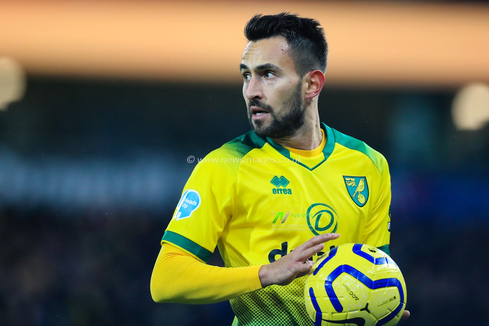 15th February 2020, Carrow Road, Norwich, England; Premier League, Norwich City v Liverpool : Lukas Rupp (07) of Norwich City with the ball
