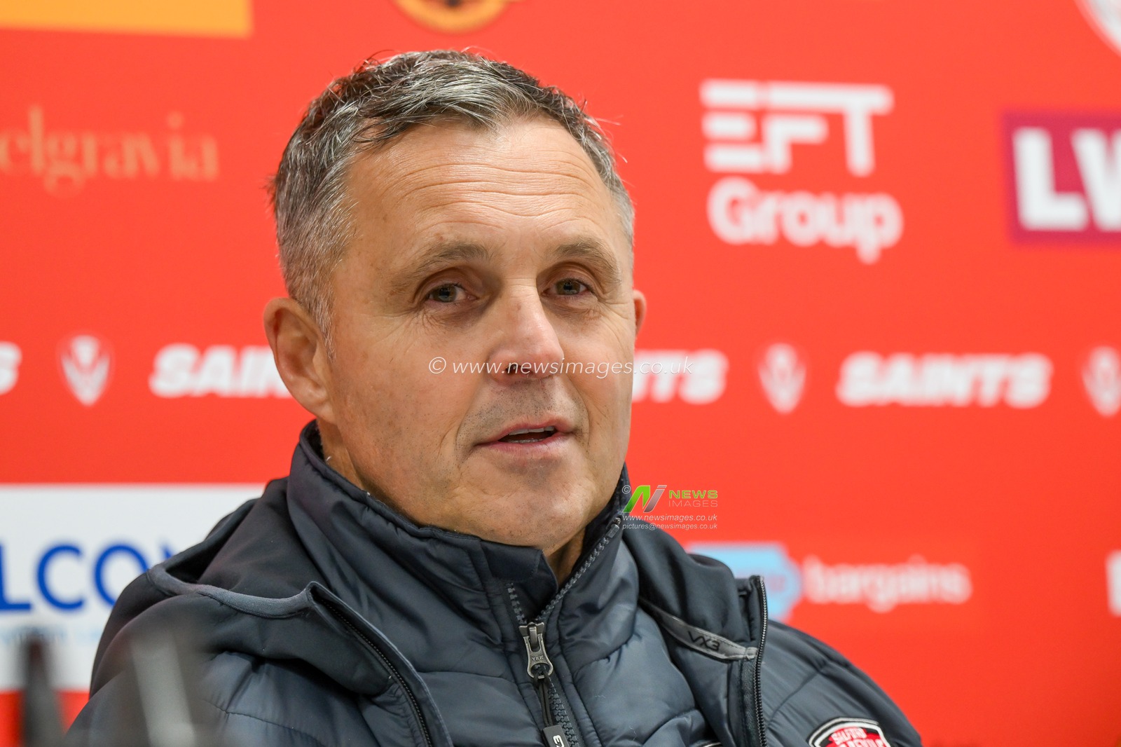 Paul Rowley Head Coach of Salford Red Devils during the post match press conference after the Betfred Super League Round 1 match St Helens vs Salford Red Devils at Totally Wicked Stadium, St Helens, United Kingdom, 15th February 2025

(Photo by Craig Thomas/News Images)