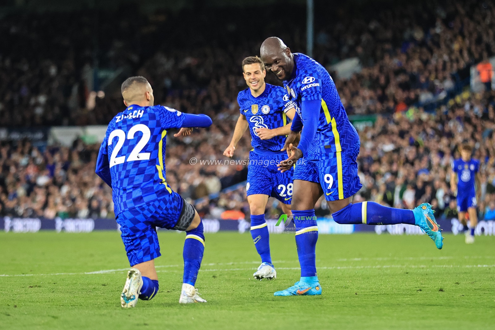 Romelu Lukaku #9 of Chelsea celebrates his goal to make it 0-3