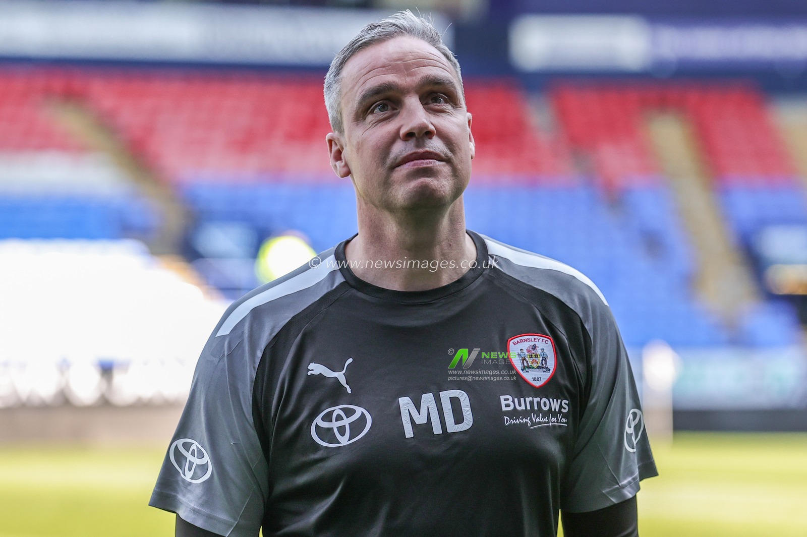 Michael Duff manager of Barnsley arrives during the Sky Bet League 1 Play-Off match Bolton Wanderers vs Barnsley at University of Bolton Stadium, Bolton, United Kingdom, 13th May 2023

(Photo by Mark Cosgrove/News Images)