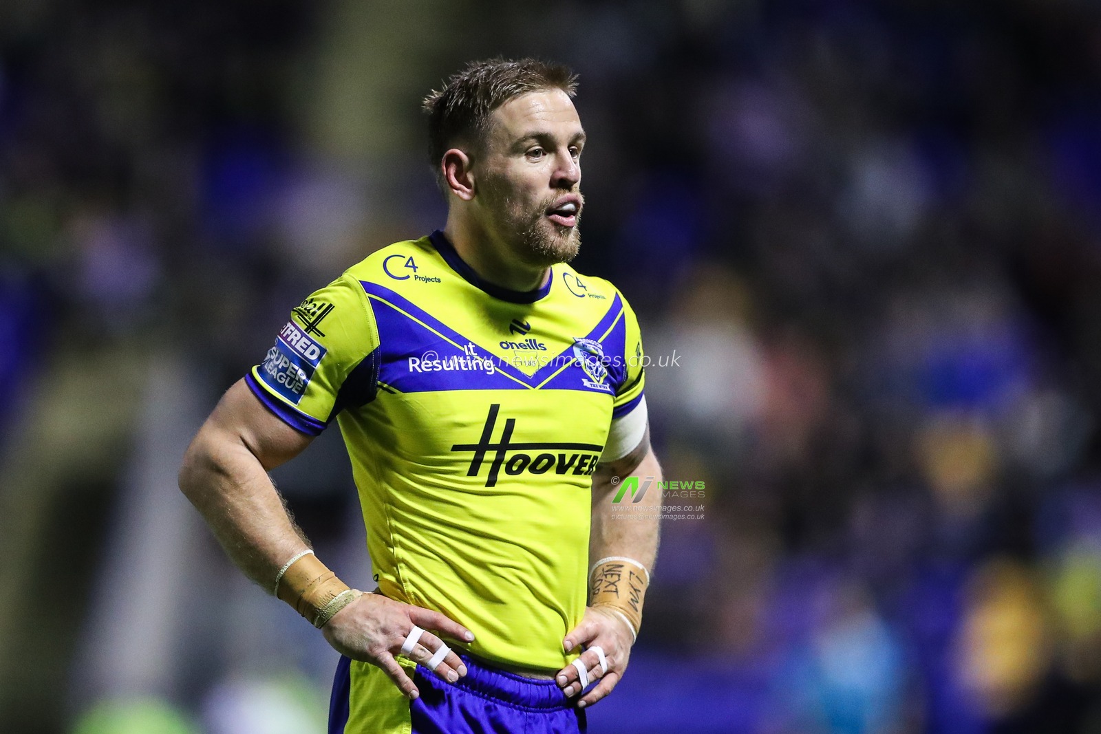 Matt Dufty of Warrington Wolves during the Betfred Super League Round 9 match Warrington Wolves vs St Helens at Halliwell Jones Stadium, Warrington, United Kingdom, 24th April 2025

(Photo by Gareth Evans/News Images)
