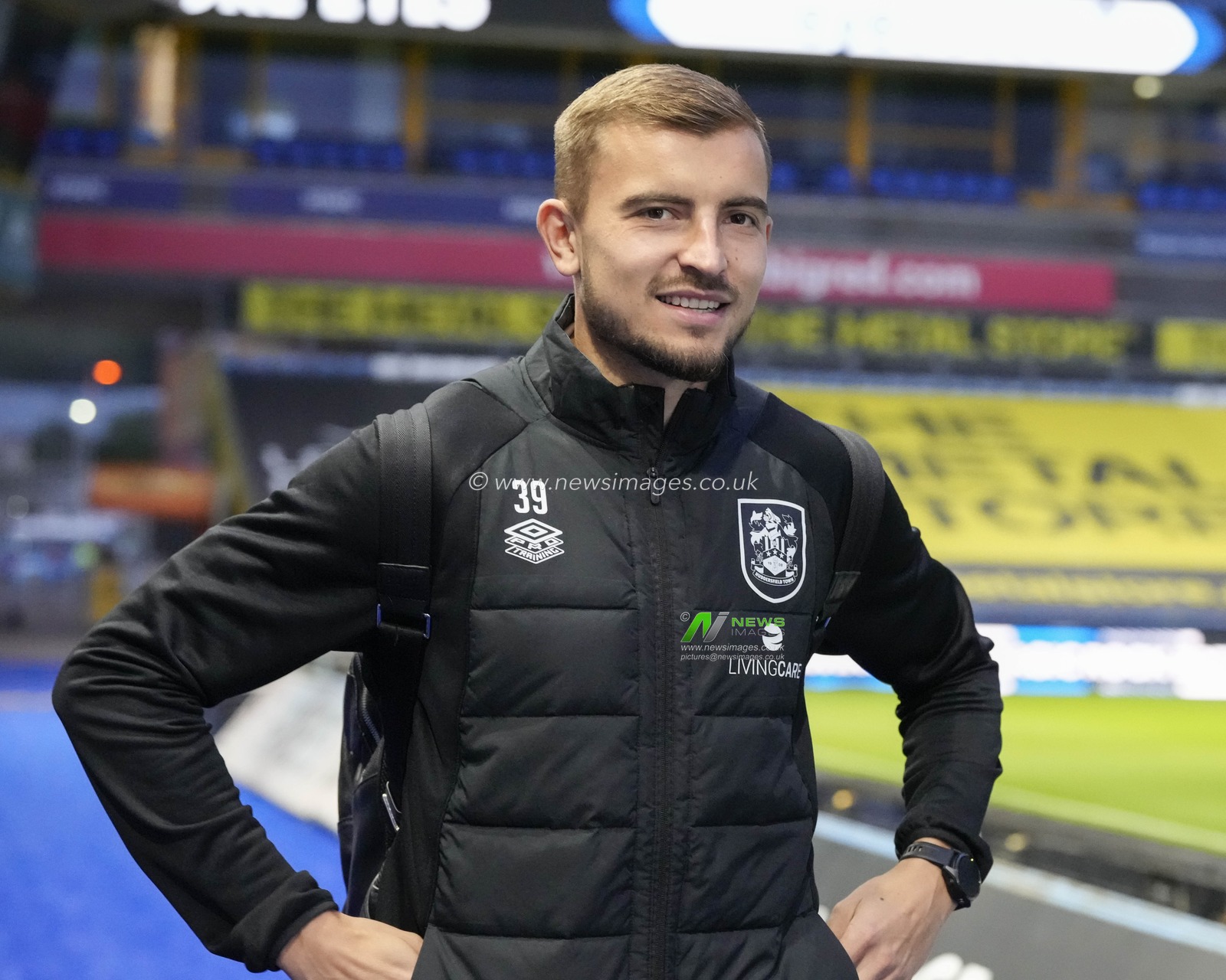 Michal Helik #39 of Huddersfield Town arrives at the stadium before the Sky Bet Championship match Huddersfield Town vs Preston North End at John Smith's Stadium, Huddersfield, United Kingdom, 18th October 2022

(Photo by Steve Flynn/News Images)