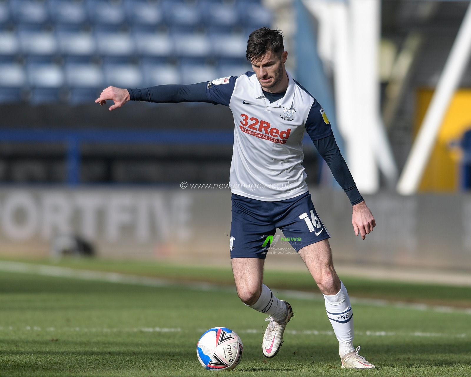 Andrew Hughes #16 of Preston North End in action during the game