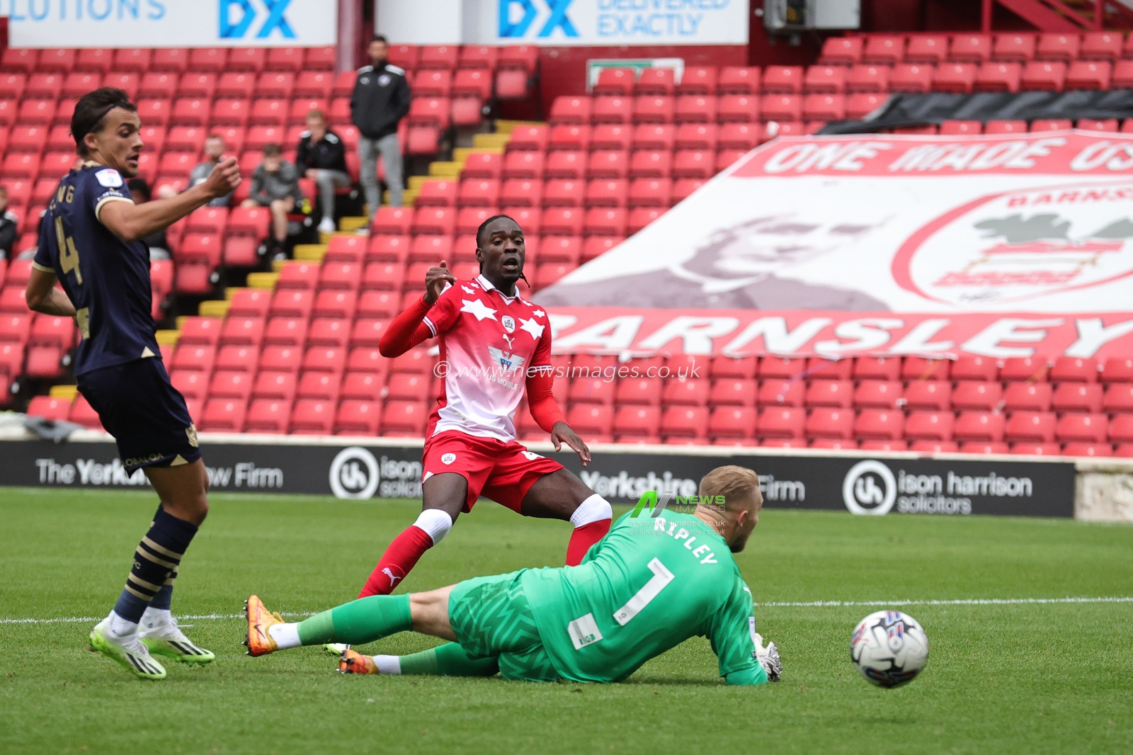 Devante Cole #44 of Barnsley scores to make it 4-0 and make it his 4th goal during the Sky Bet League 1 match Barnsley vs Port Vale at Oakwell, Barnsley, United Kingdom, 5th August 2023

(Photo by Mark Cosgrove/News Images)