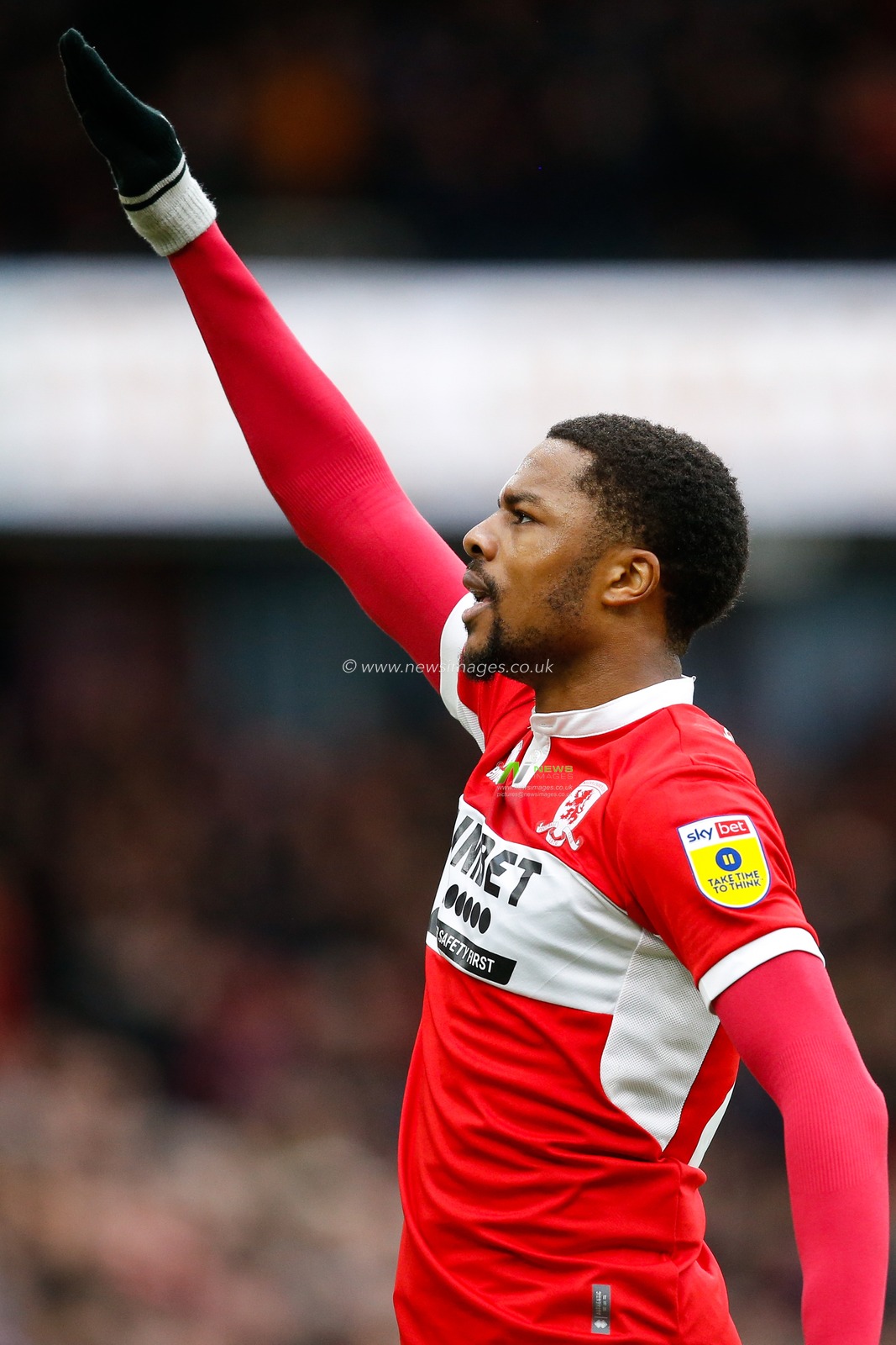 Chuba Akpom #29 of Middlesbrough Celebrates scoring a goal to make it 1-0 during the Sky Bet Championship match Middlesbrough vs Blackpool at Riverside Stadium, Middlesbrough, United Kingdom, 4th February 2023

(Photo by Ben Early/News Images)
