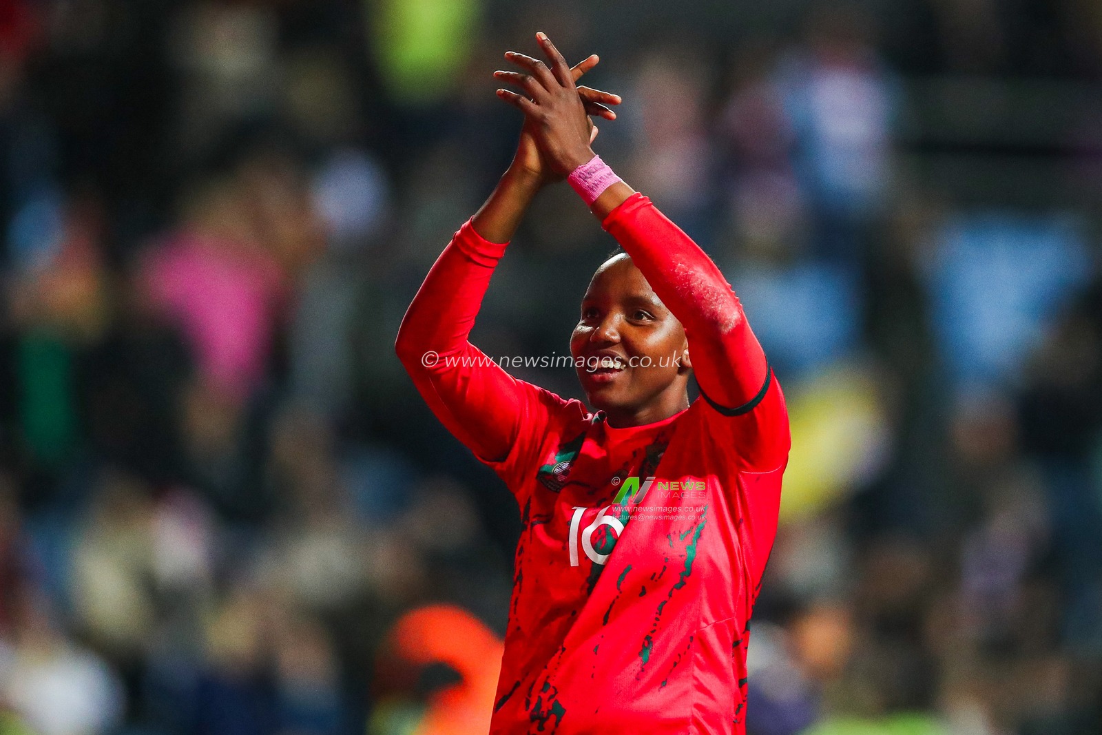 Andile Dlamini of South Africa acknowledges the fans following the Women's International Friendly match England Women vs South Africa Women at Coventry Building Society Arena, Coventry, United Kingdom, 29th October 2024

(Photo by Izzy Poles/News Images)