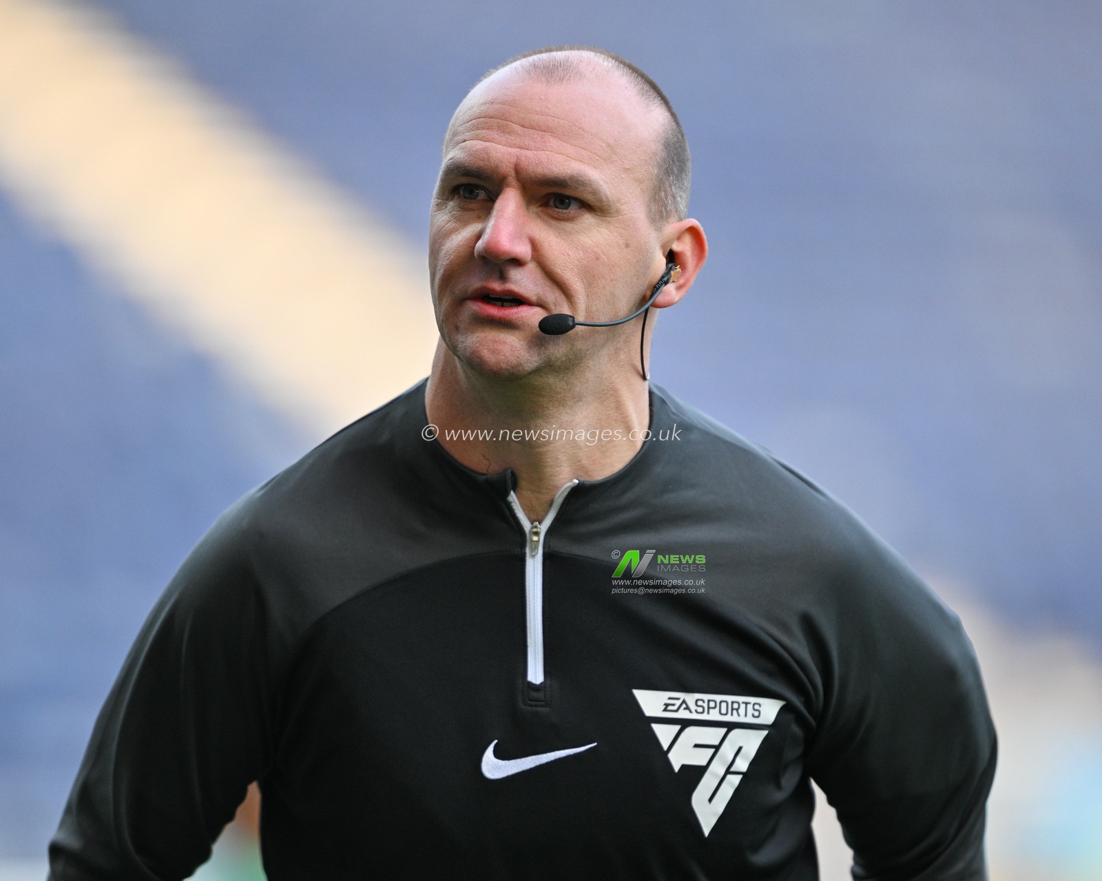Referee Bobby Madley warms up ahead of the match, during the Sky Bet Championship match Preston North End vs Cardiff City at Deepdale, Preston, United Kingdom, 25th November 2023

(Photo by Cody Froggatt/News Images)