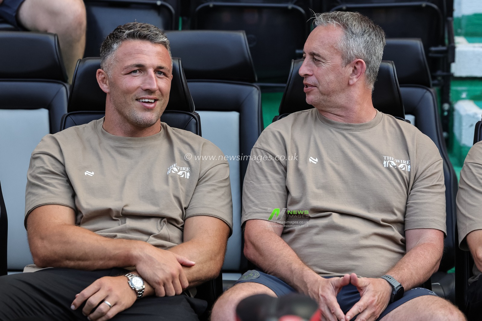 Sam Burgess head coach of Warrington Wolves and Steve McNamara Warrington Wolves first team coach during the Betfred Super League round 18 match Wigan Warriors vs Warrington Wolves at The Brick Community Stadium, Wigan, United Kingdom on 10 July 2026

(Photo by Mark Cosgrove/News Images)
