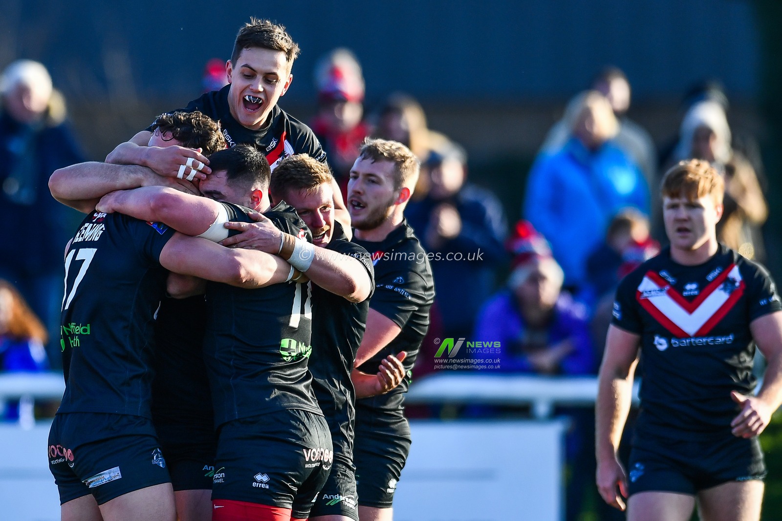3rd February 2019 , Trailfinders Sports Ground, London, England; Betfred Super League, Round 1, London Broncos vs Wakefield Trinity ; Matthew Fleming (17) of London Broncos celebrates scoring his sides first try with team mates


Credit: Craig Thomas/News Images