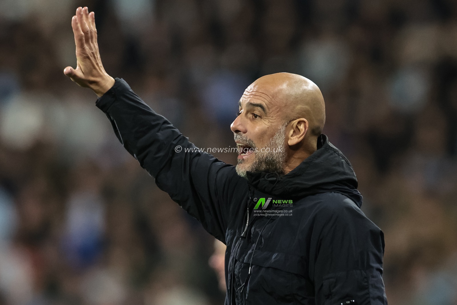 Pep Guardiola manager of Manchester City reacts in the technical area during the Carabao Cup Round 3 match Huddersfield Town vs Manchester City at Accu Stadium, Huddersfield, United Kingdom, 24th September 2025

(Photo by Mark Cosgrove/News Images)
