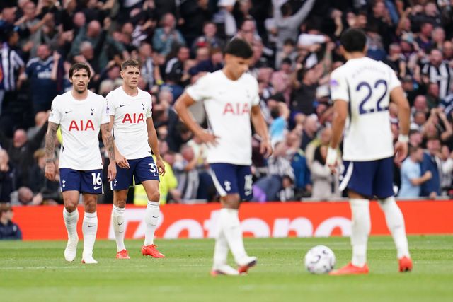 Tottenham players look on as Newcastle make 0-1 during the Premier League match Tottenham Hotspur vs Newcastle Untied at Tottenham Hotspur Stadium, London, United Kingdom on 29 August 2026

(Photo by Harvey Murphy/News Images)