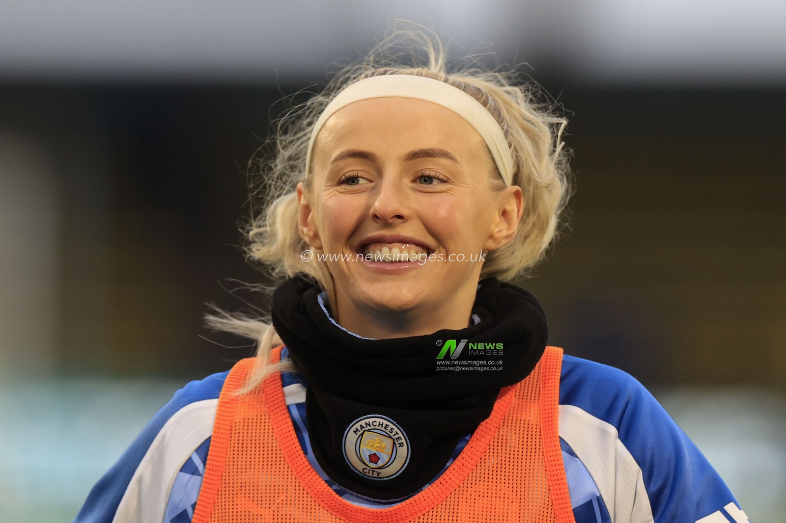 Chloe Kelly of Manchester City during the warm up  ahead of the The FA Women's Super League match Manchester City Women vs Liverpool Women at Joie Stadium, Manchester, United Kingdom, 21st January 2024

(Photo by Conor Molloy/News Images)