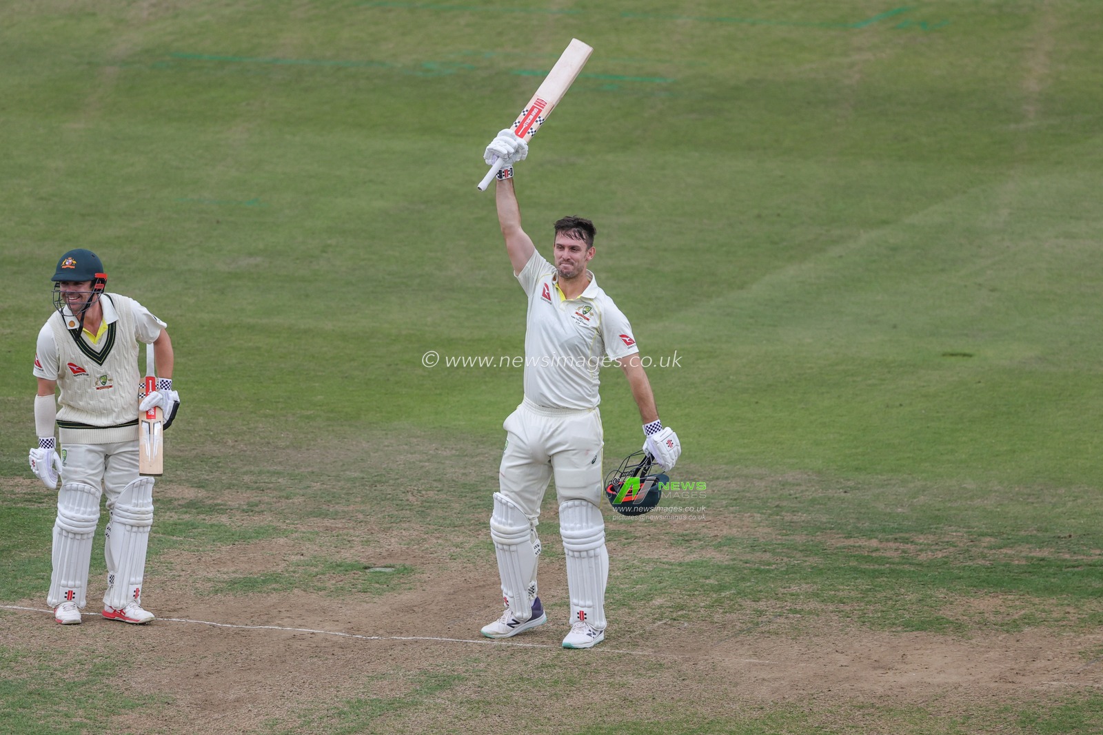 Mitchell Marsh of Australia reaches for the crease with Travis Head of Australia during the LV= Insurance Ashes Third Test Series Day 1 England v Australia at Headingley Stadium, Leeds, United Kingdom, 6th July 2023

(Photo by Mark Cosgrove/News Images)