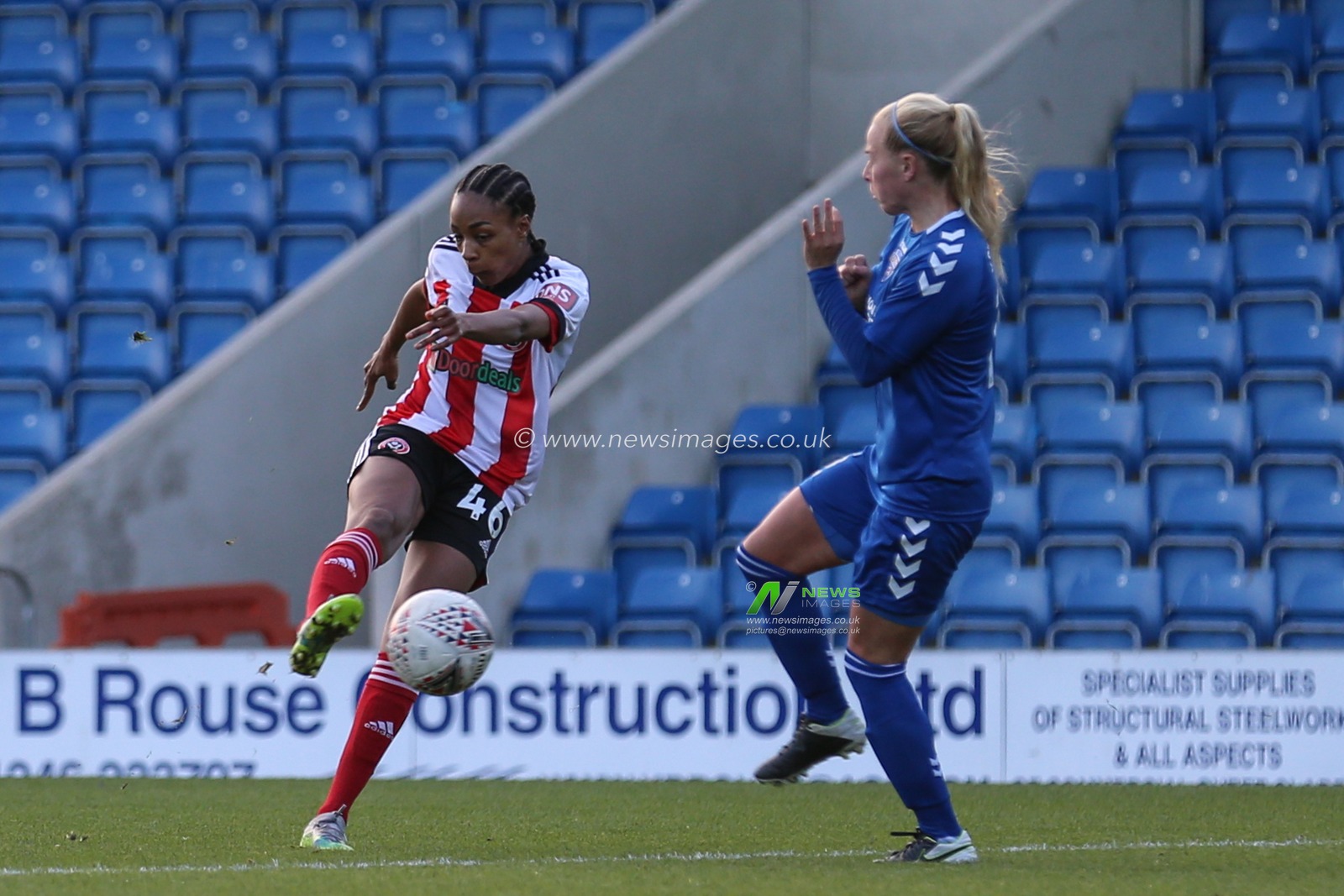 Mel Johnson #46 of Sheffield United shoots during the game